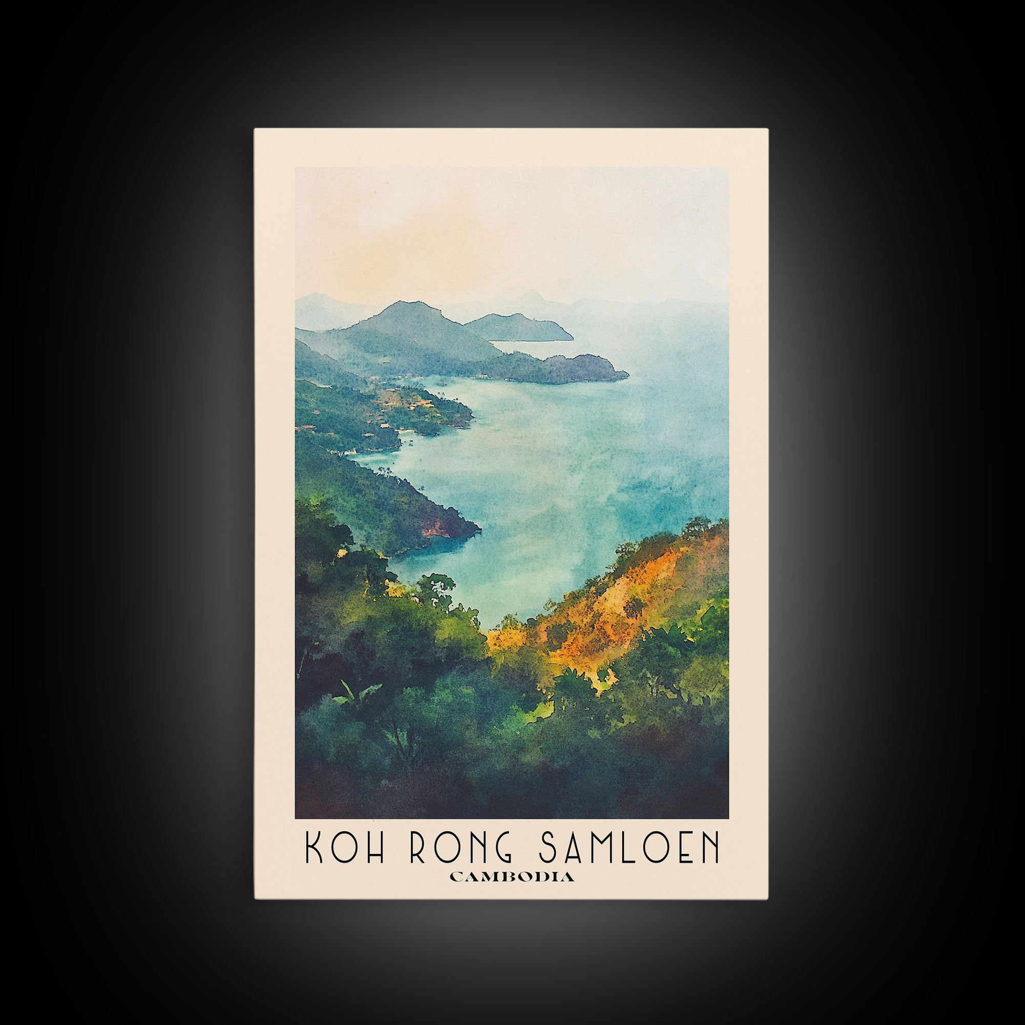 Koh Rong Samloen, Cambodia Watercolor Print, Vacation Gift, Cambodia Wall Art, Vacation Wall Art, Vacatation Memories, Beach Decor, Beach Or Lakehouse Art