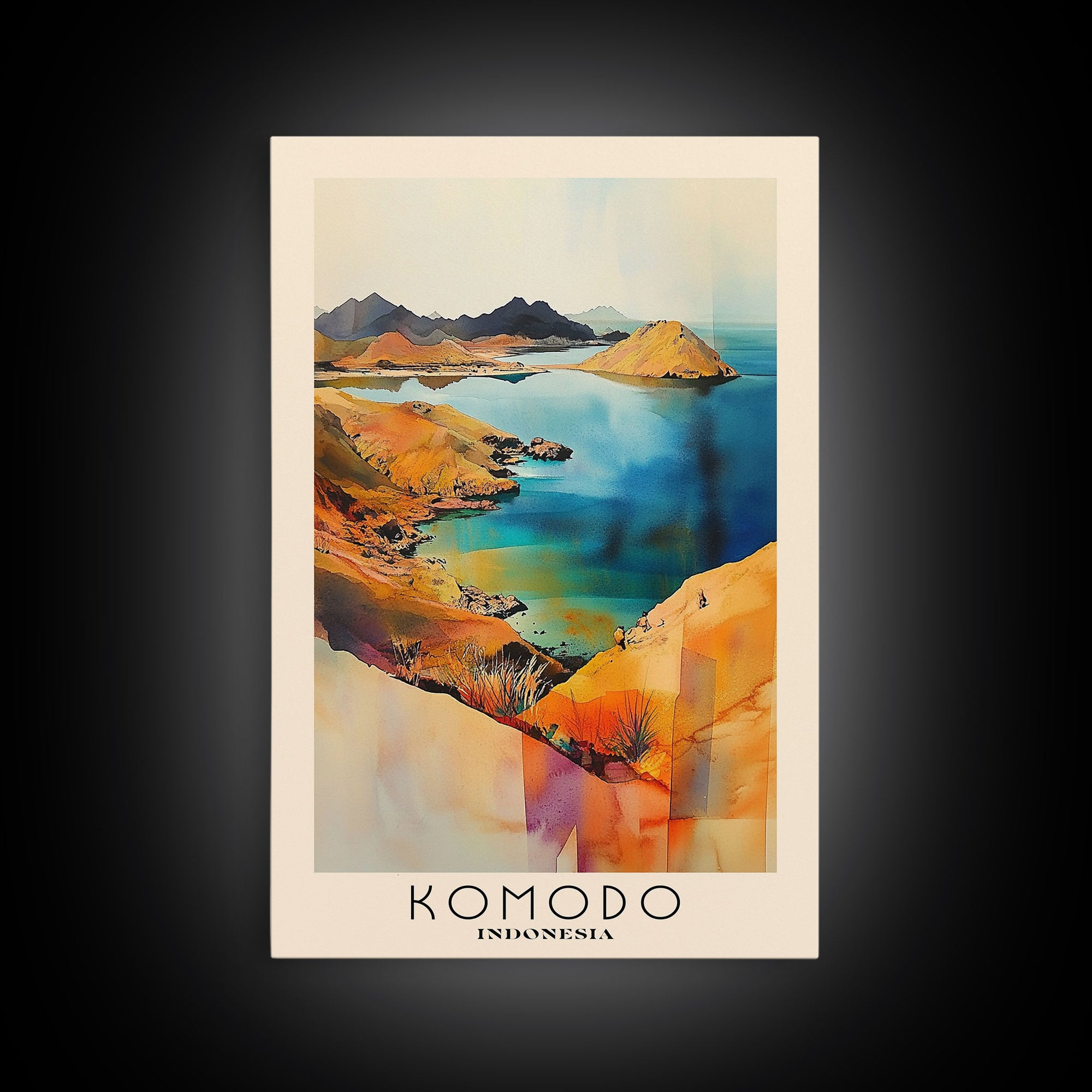 Komodo, Indonesia Watercolor Print, Vacation Gift, Indonesia Wall Art, Beach Painting, Beach Decor, Beach Or Lakehouse Art