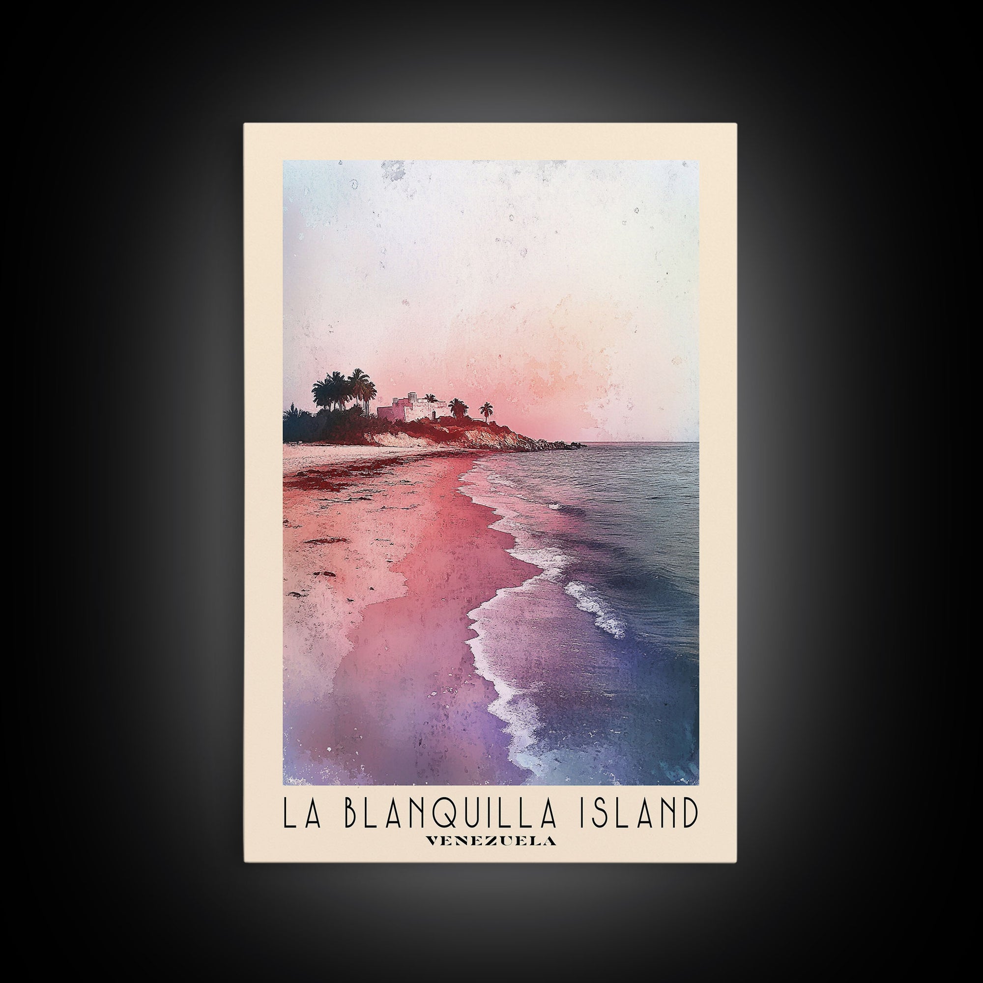 La Blanquilla Island, Venezuela Watercolor Print, Vacation Gift, Venezuela Wall Art, Beach Painting, Beach Decor, Beach Or Lakehouse Art