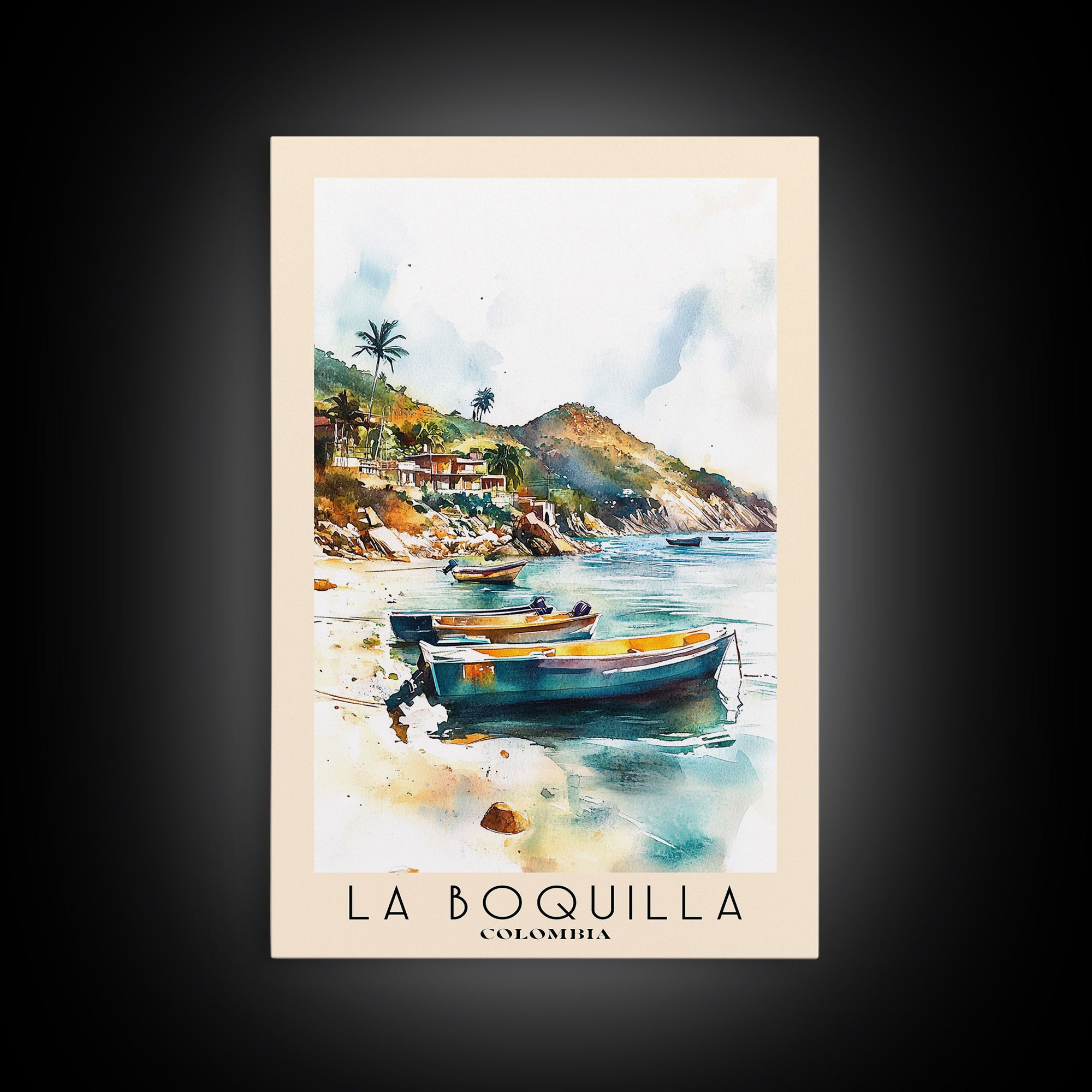 La Boquilla, Colombia Watercolor Beach Print, Vacation Gift, Colombia Wall Art, Beach Painting, Beach Decor, Beach Painting