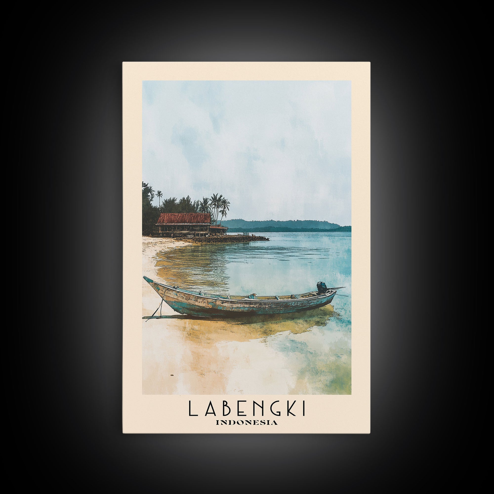 Labengki, Indonesia Watercolor Print, Vacation Gift, Indonesia Wall Art, Vacation Wall Art, Vacatation Memories, Beach Decor, Beach Or Lakehouse Art