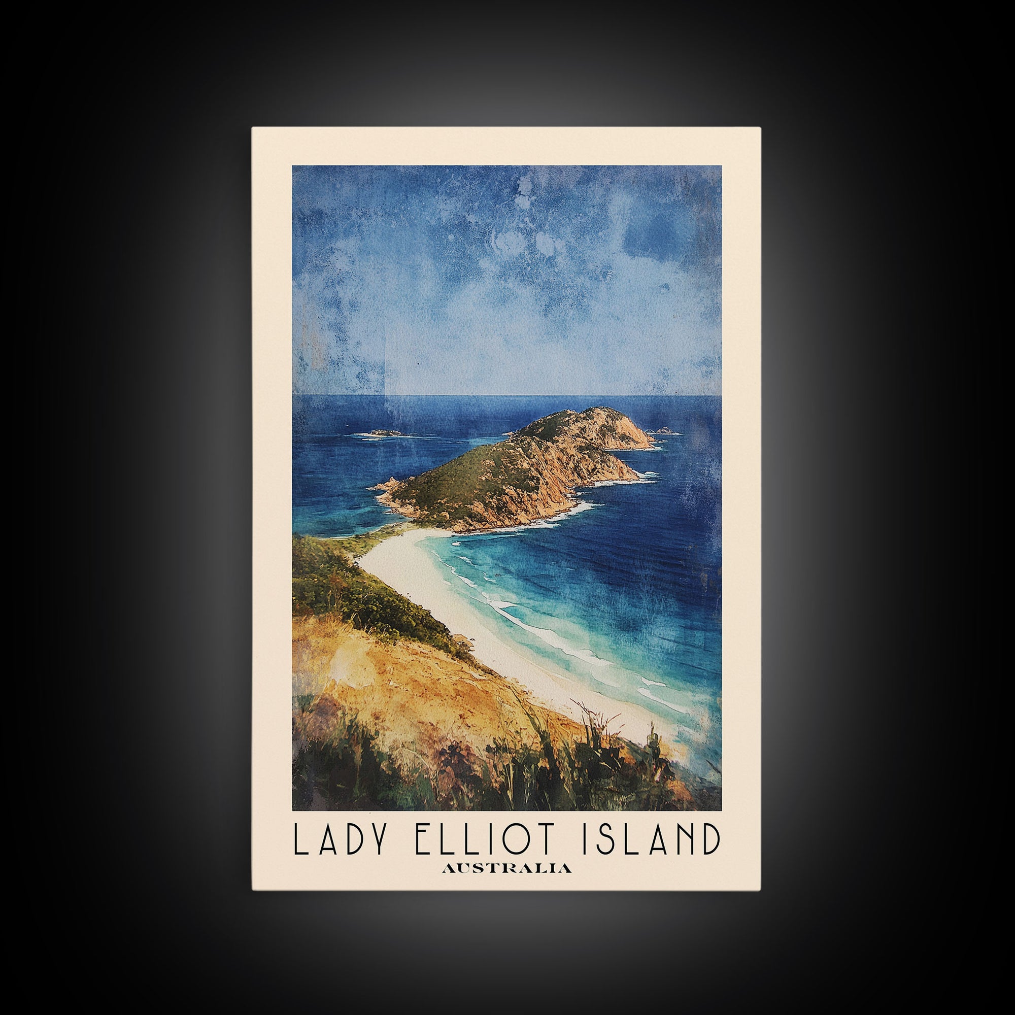 Lady Elliot Island, Australia Watercolor Print, Vacation Gift, Australia Wall Art, Beach Painting, Beach Decor, Beach Or Lakehouse Art