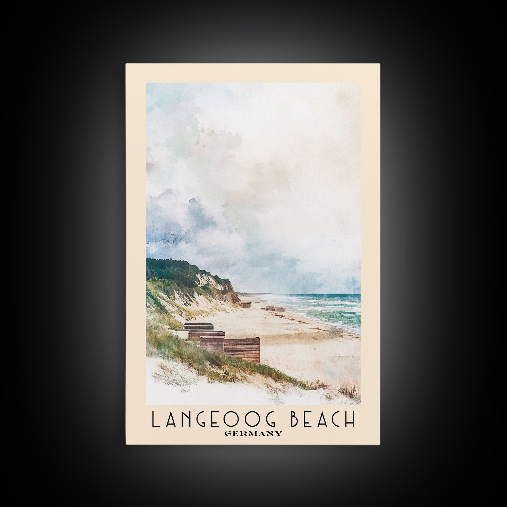 Langeoog Beach, Germany Watercolor Beach Print, Vacation Gift, Germany Wall Art, Beach Painting, Beach Decor, Beach Painting