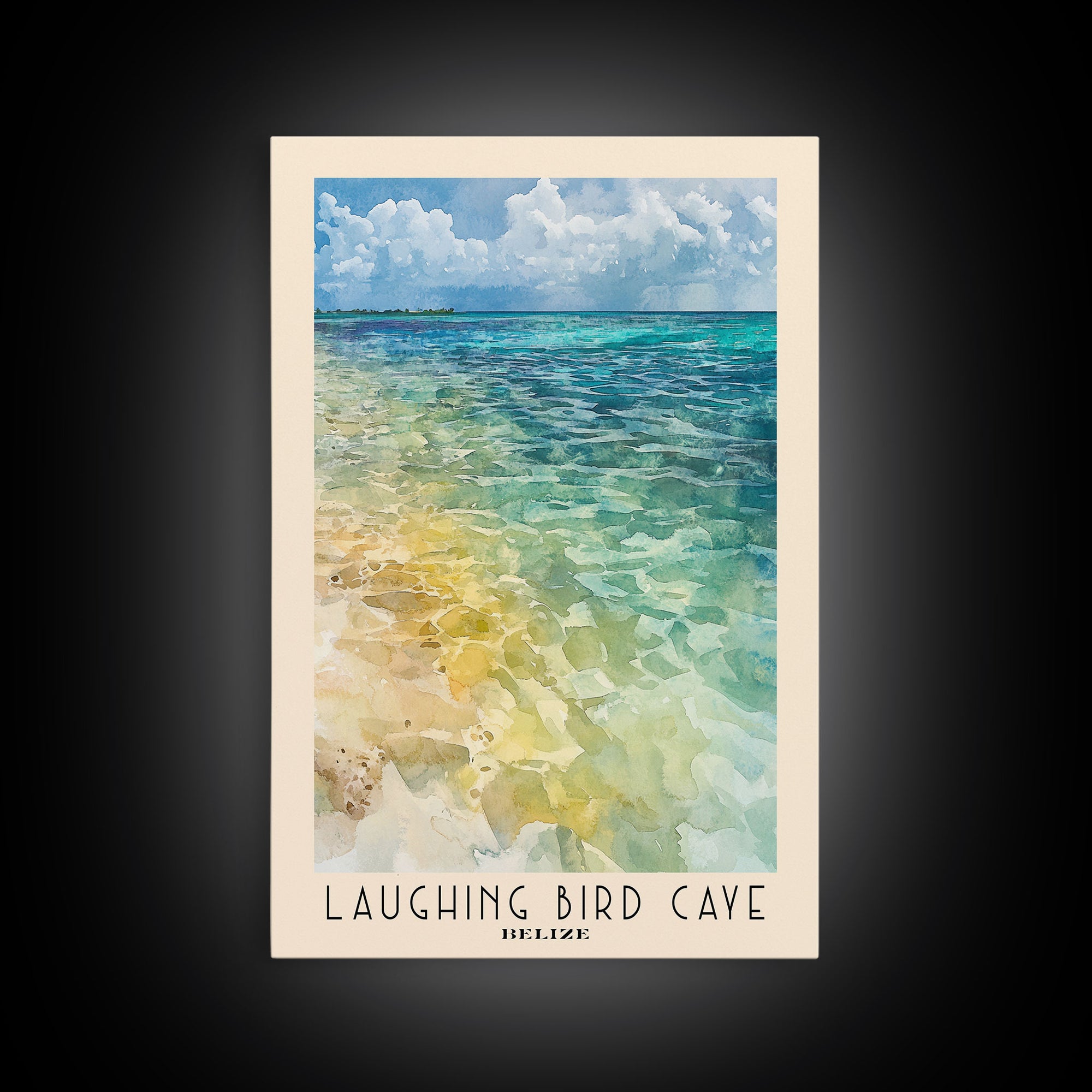 Laughing Bird Caye, Belize Watercolor Print, Vacation Gift, Belize Wall Art, Vacation Wall Art, Vacatation Memories, Beach Decor, Beach Or Lakehouse Art