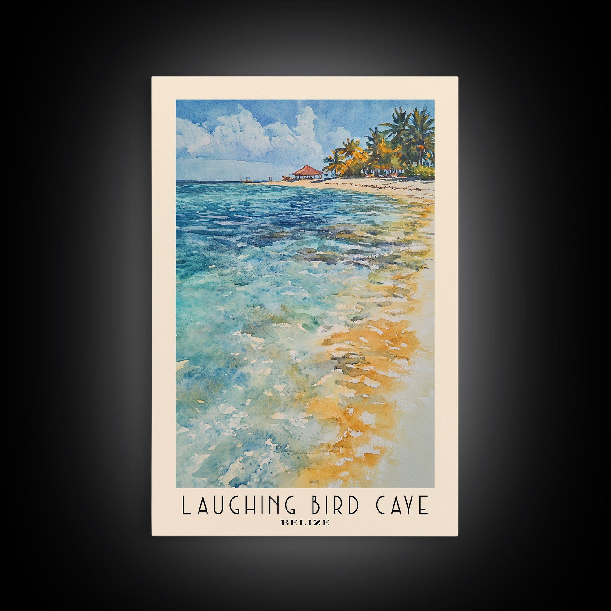 Laughing Bird Caye, Belize Watercolor Print, Vacation Gift, Belize Wall Art, Beach Painting, Beach Decor, Beach Or Lakehouse Art