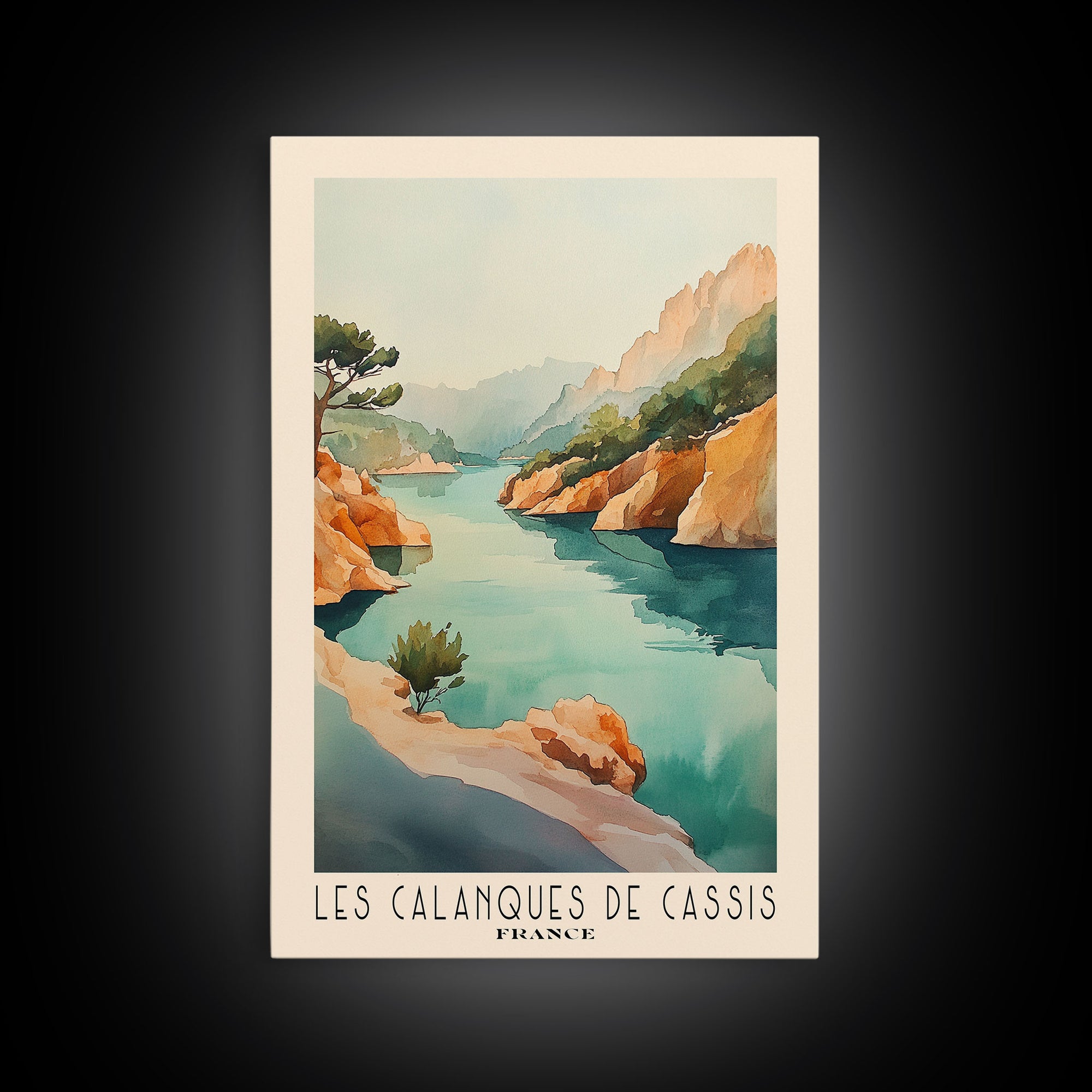 Les Calanques de Cassis, France Watercolor Print, Vacation Gift, France Wall Art, Vacation Wall Art, Vacatation Memories, Beach Decor, Beach Or Lakehouse Art