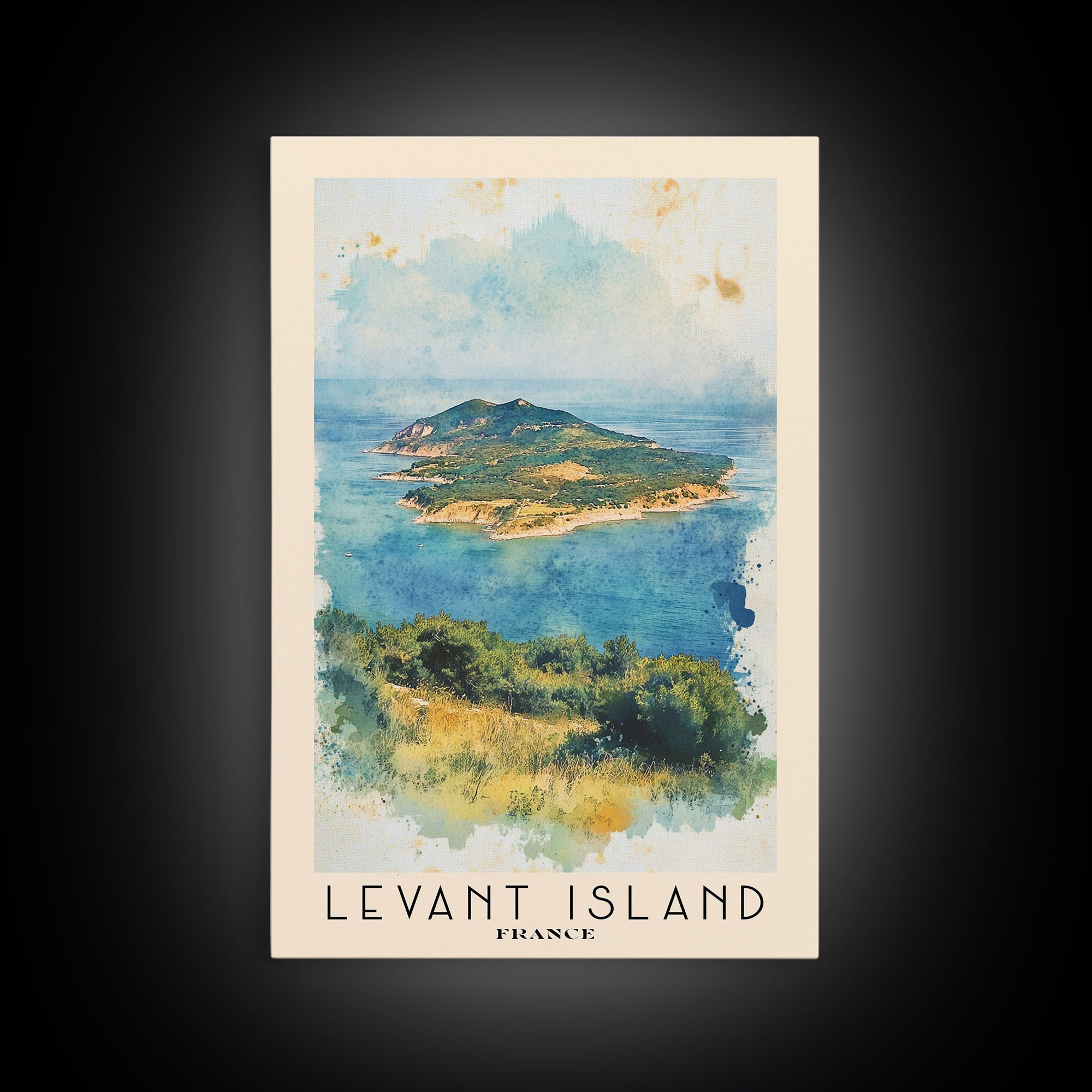 Levant Island, France Watercolor Beach Print, Vacation Gift, France Wall Art, Beach Painting, Beach Decor, Beach Painting