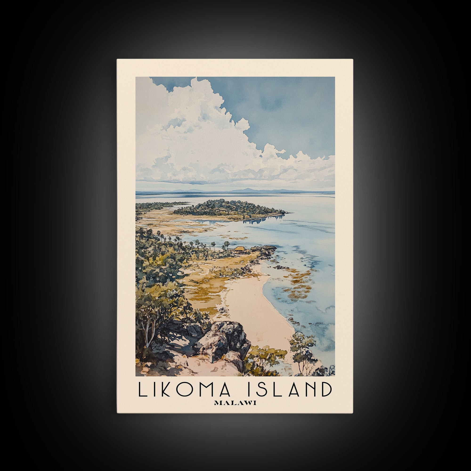 Likoma Island, Malawi Watercolor Print, Vacation Gift, Malawi Wall Art, Vacation Wall Art, Vacatation Memories, Beach Decor, Beach Or Lakehouse Art