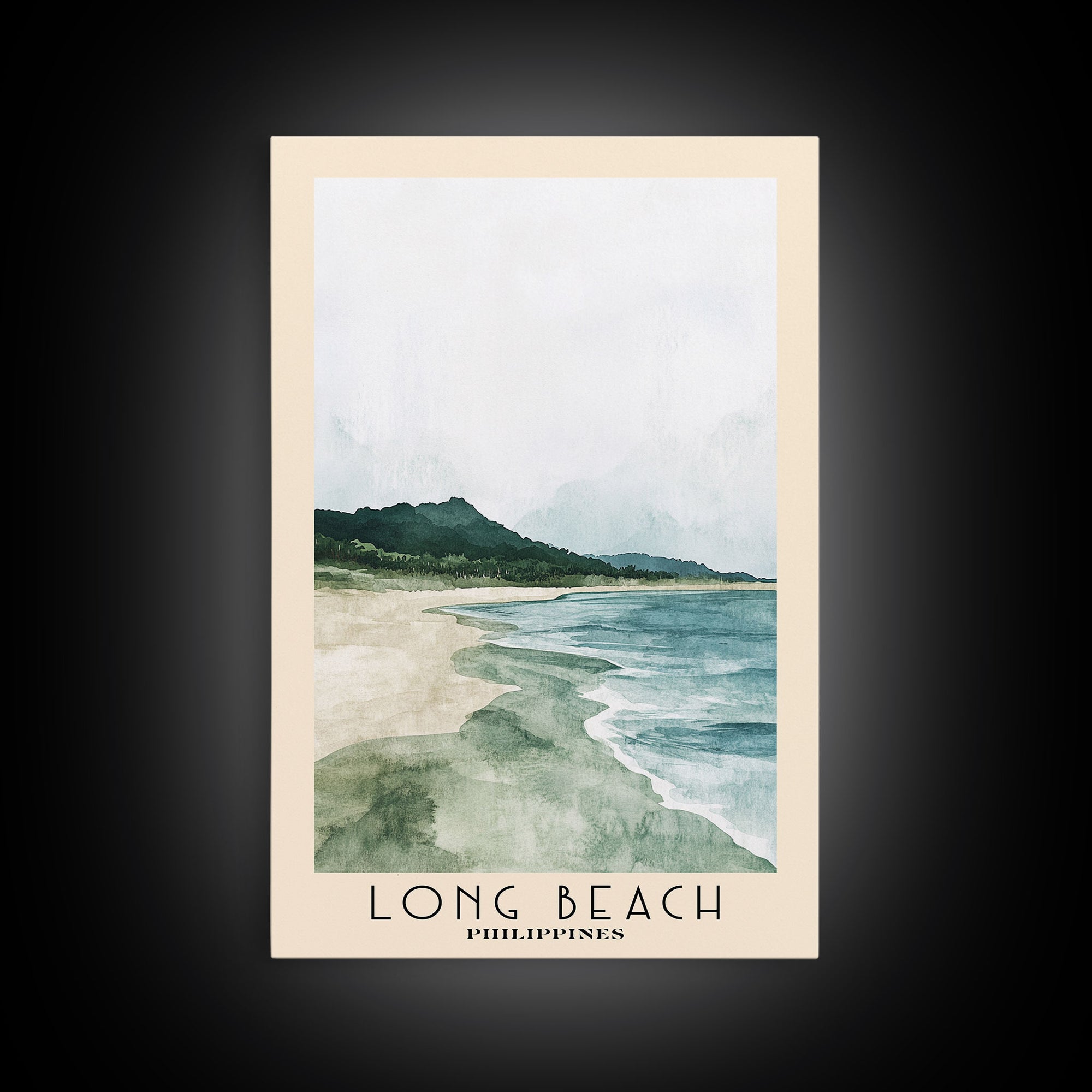 Long Beach, Philippines Watercolor Print, Vacation Gift, Philippines Wall Art, Beach Painting, Beach Decor, Beach Or Lakehouse Art