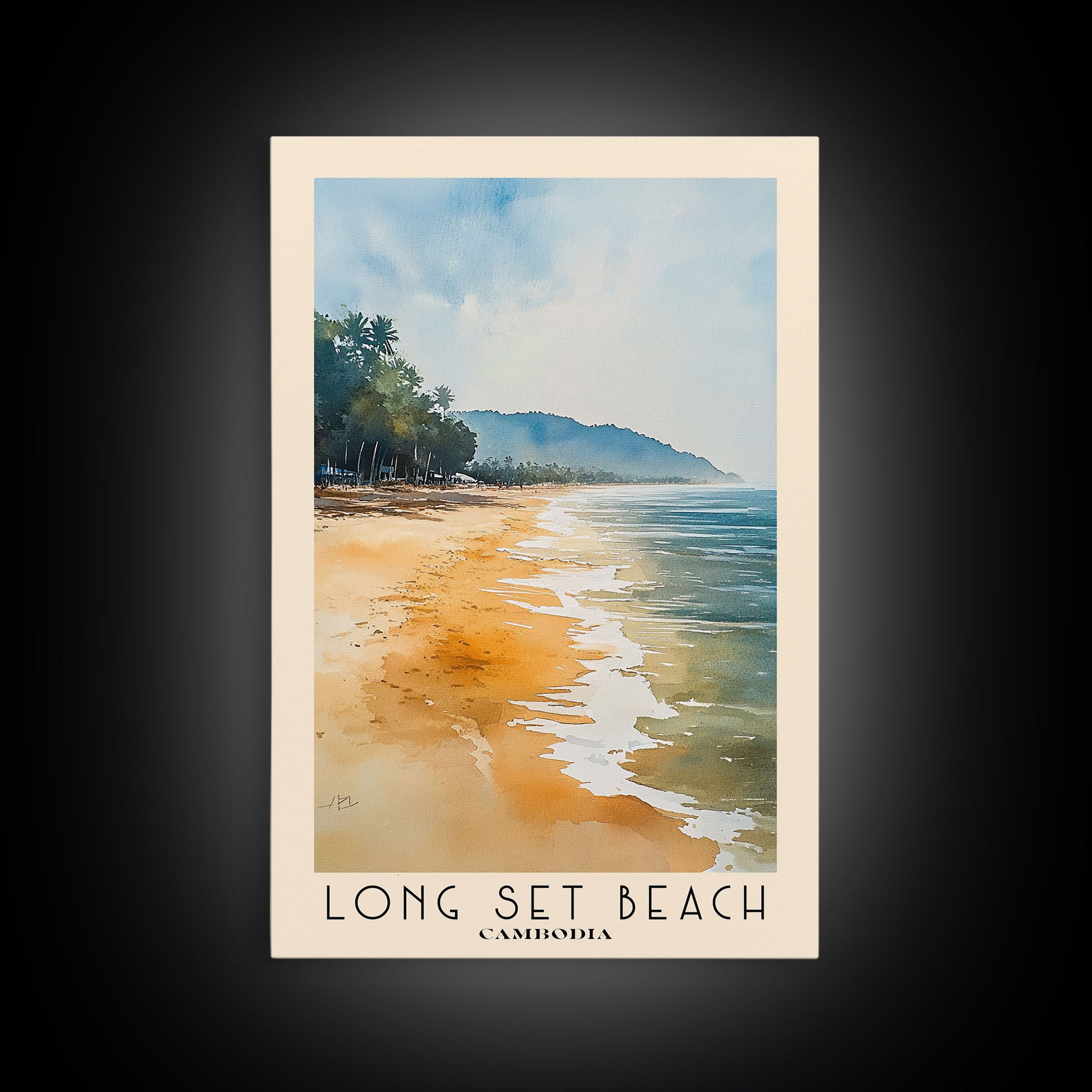 Long Set Beach, Cambodia Watercolor Print, Vacation Gift, Cambodia Wall Art, Vacation Wall Art, Vacatation Memories, Beach Decor, Beach Or Lakehouse Art