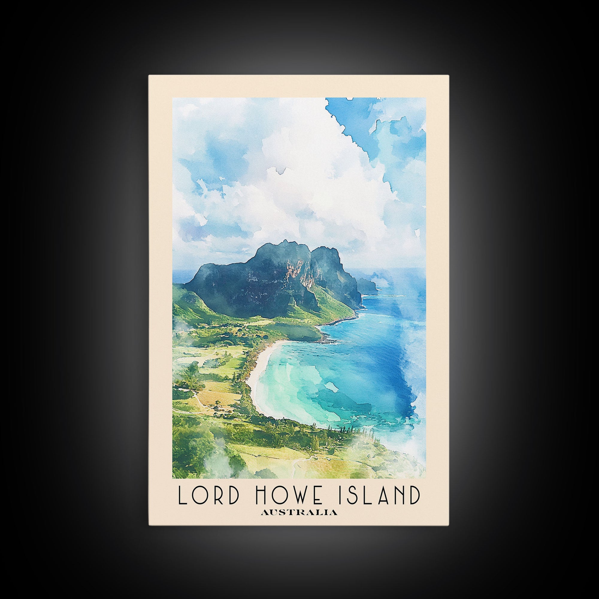 Lord Howe Island, Australia Watercolor Beach Print, Vacation Gift, Australia Wall Art, Beach Painting, Beach Decor, Beach Painting