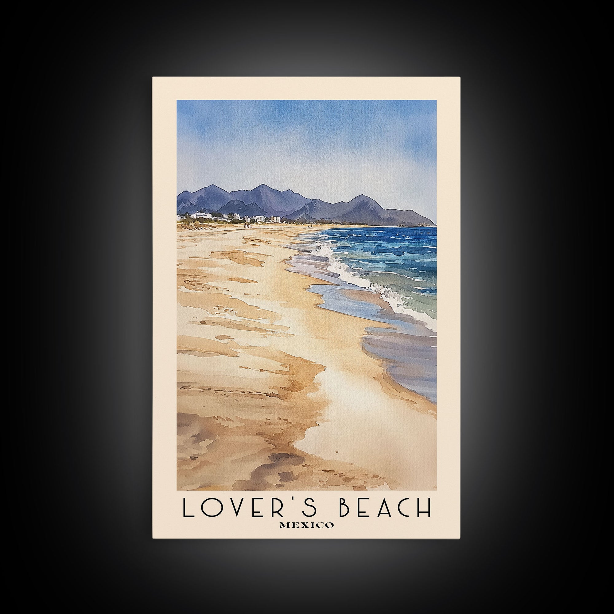 Lover’s Beach, Mexico Watercolor Print, Vacation Gift, Mexico Wall Art, Beach Painting, Beach Decor, Beach Or Lakehouse Art