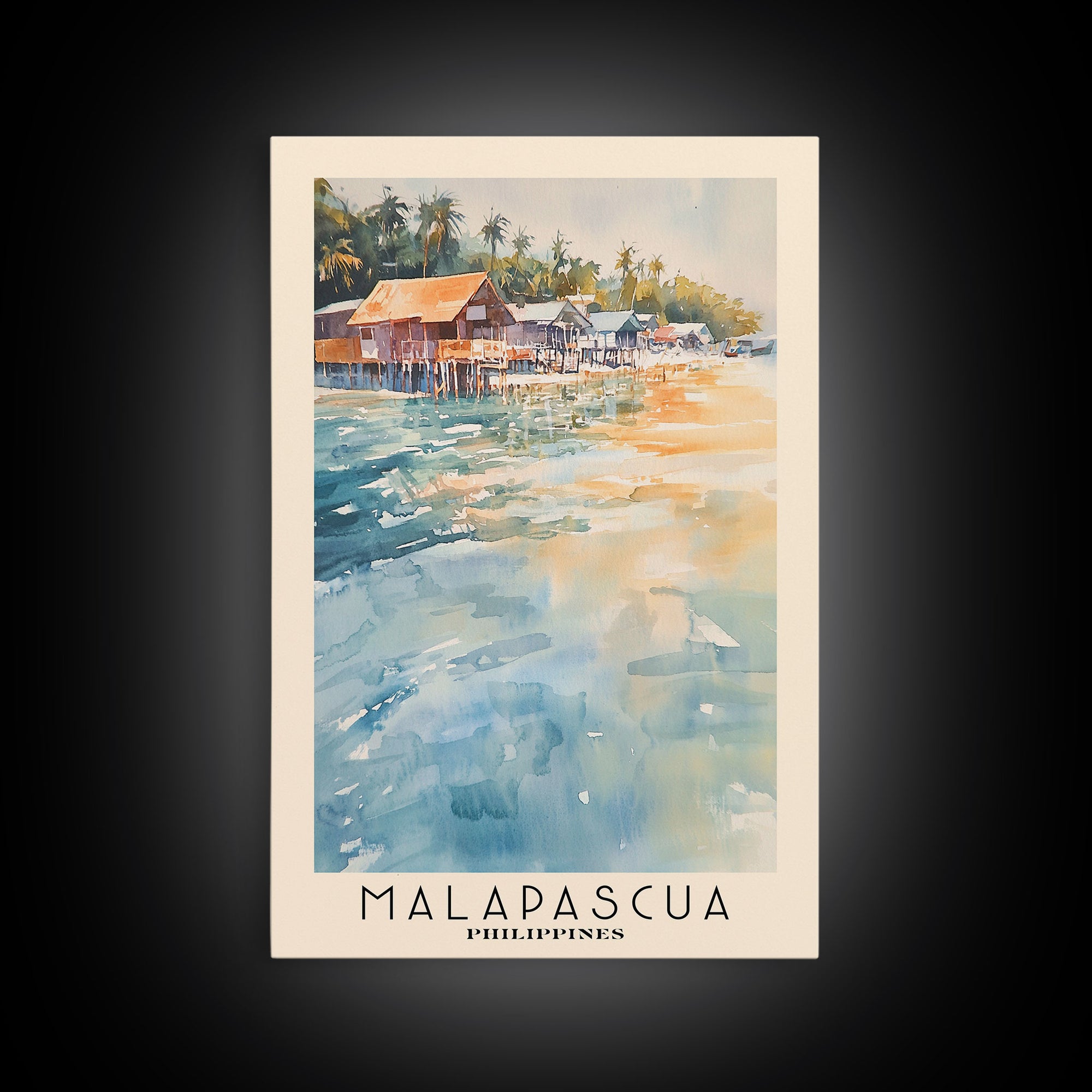 Malapascua, Philippines Watercolor Beach Print, Vacation Gift, Philippines Wall Art, Beach Painting, Beach Decor, Beach Painting