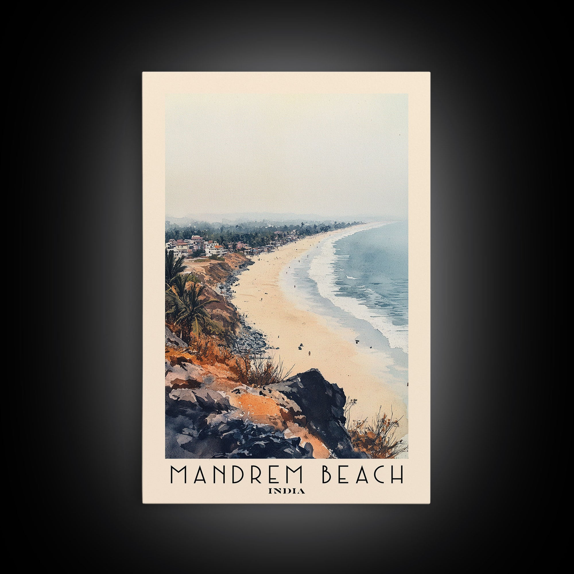 Mandrem Beach, India Watercolor Beach Print, Vacation Gift, India Wall Art, Beach Painting, Beach Decor, Beach Painting