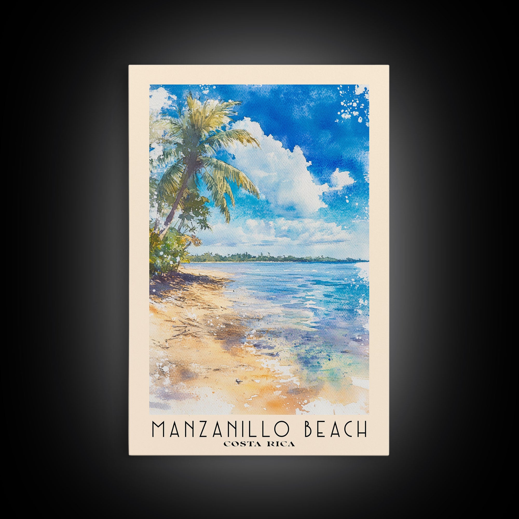 Manzanillo Beach, Costa Rica Watercolor Print, Vacation Gift, Costa Rica Wall Art, Vacation Wall Art, Vacatation Memories, Beach Decor, Beach Or Lakehouse Art