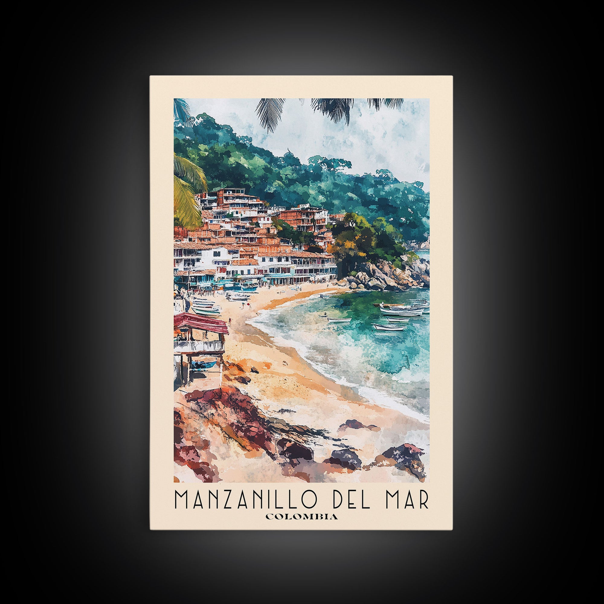 Manzanillo del Mar, Colombia Watercolor Print, Vacation Gift, Colombia Wall Art, Beach Painting, Beach Decor, Beach Or Lakehouse Art