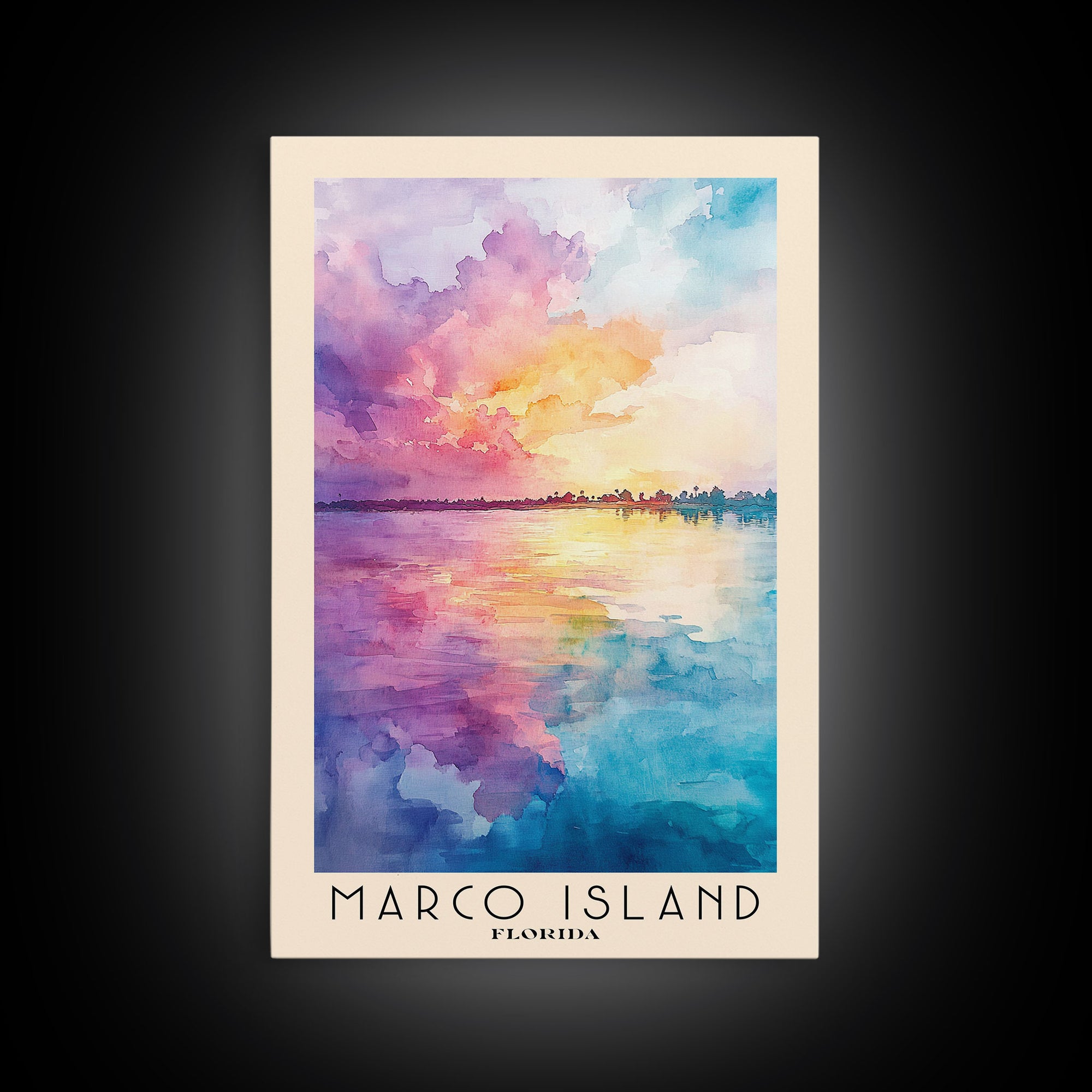 Marco Island, Florida Watercolor Print, Vacation Gift, Florida Wall Art, Beach Painting, Beach Decor, Beach Or Lakehouse Art