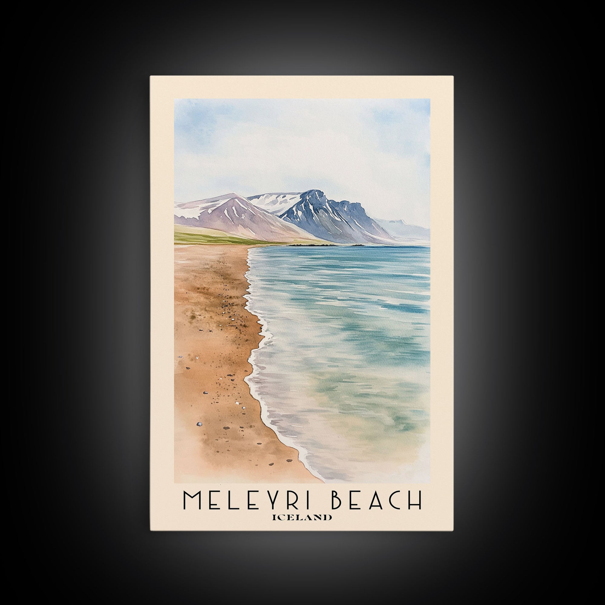 Meleyri Beach, Iceland Watercolor Print, Vacation Gift, Iceland Wall Art, Vacation Wall Art, Vacatation Memories, Beach Decor, Beach Or Lakehouse Art