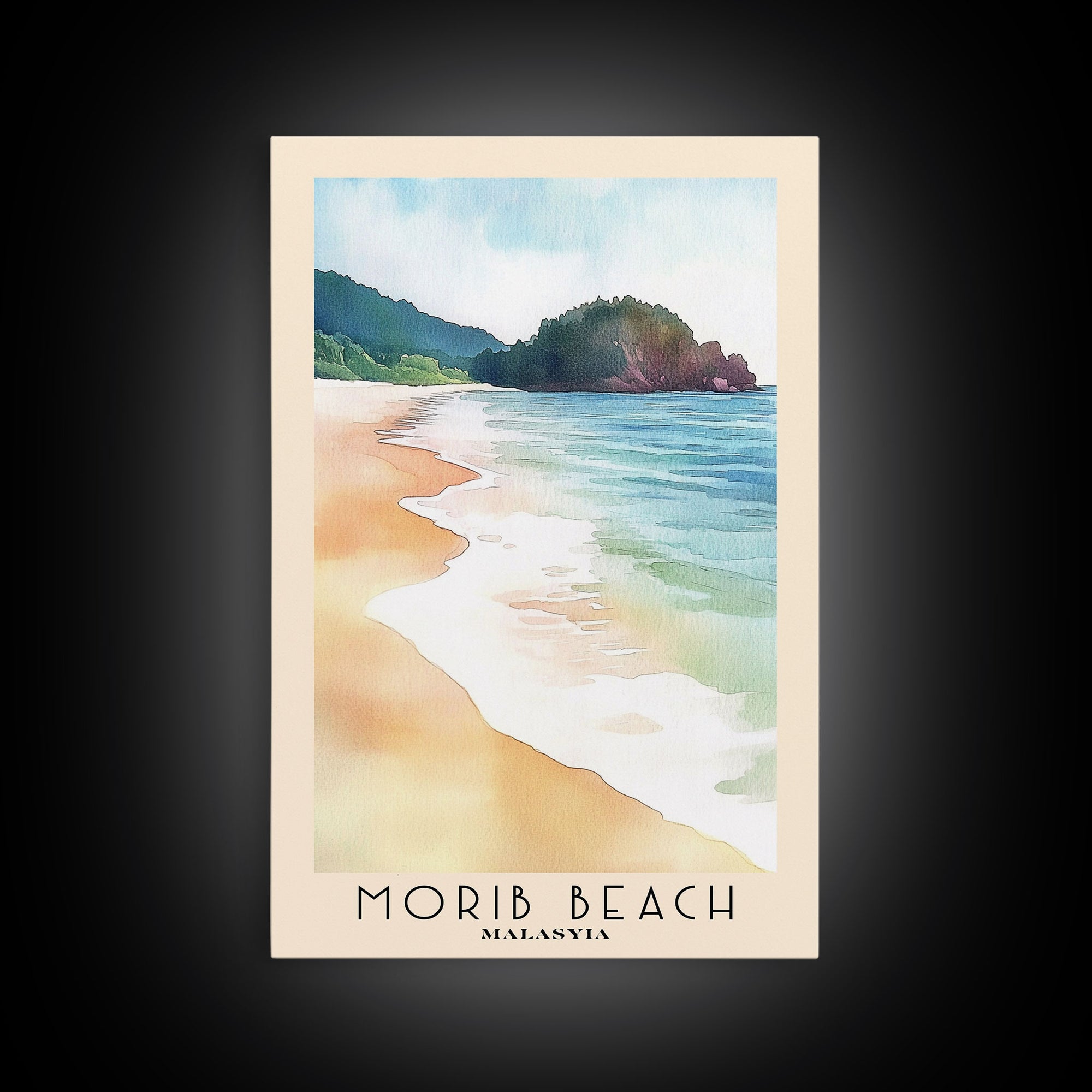 Morib Beach, Malasyia Watercolor Print, Vacation Gift, Malasyia Wall Art, Beach Painting, Beach Decor, Beach Or Lakehouse Art