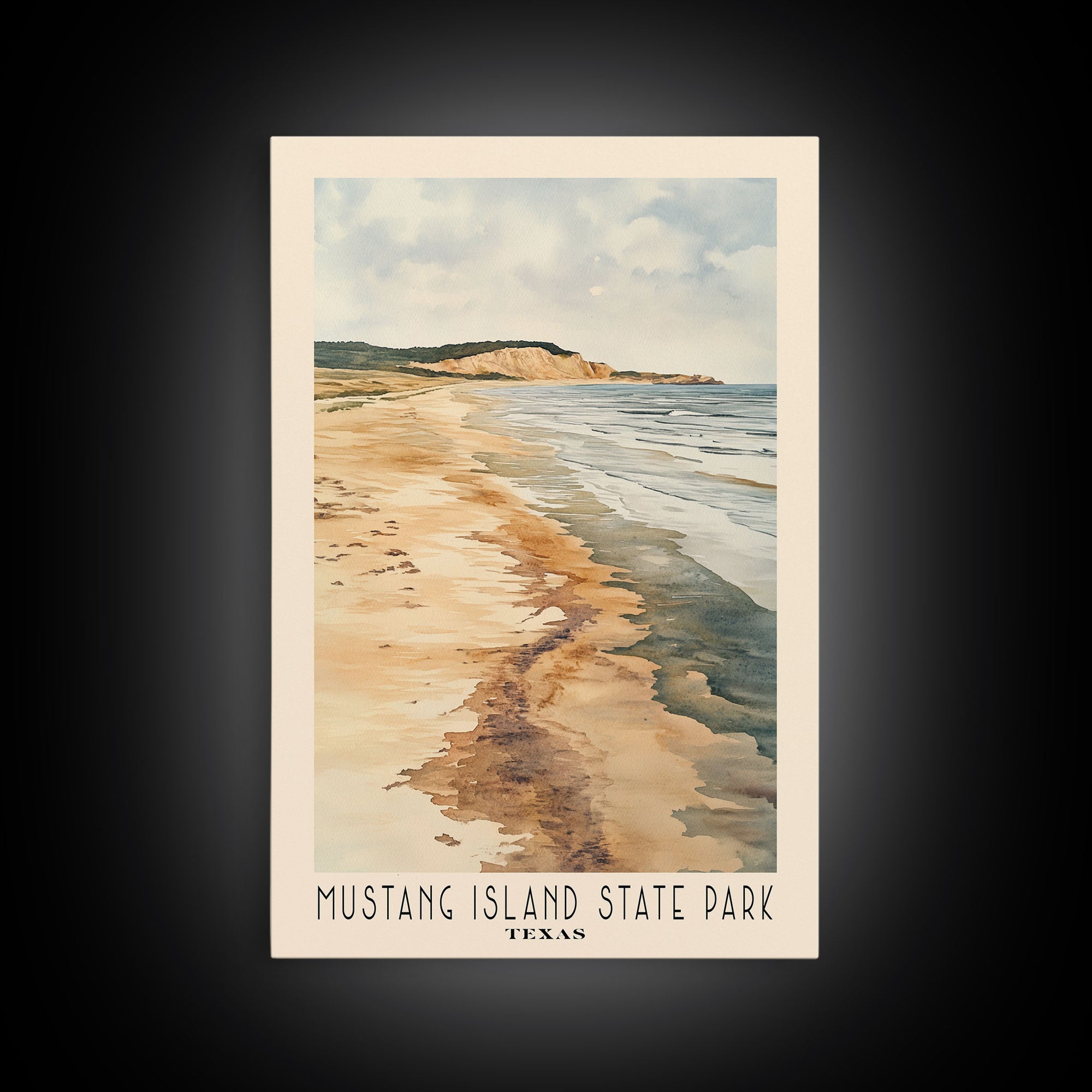 Mustang Island State Park, Texas Watercolor Print, Vacation Gift, Texas Wall Art, Vacation Wall Art, Vacatation Memories, Beach Decor, Beach Or Lakehouse Art