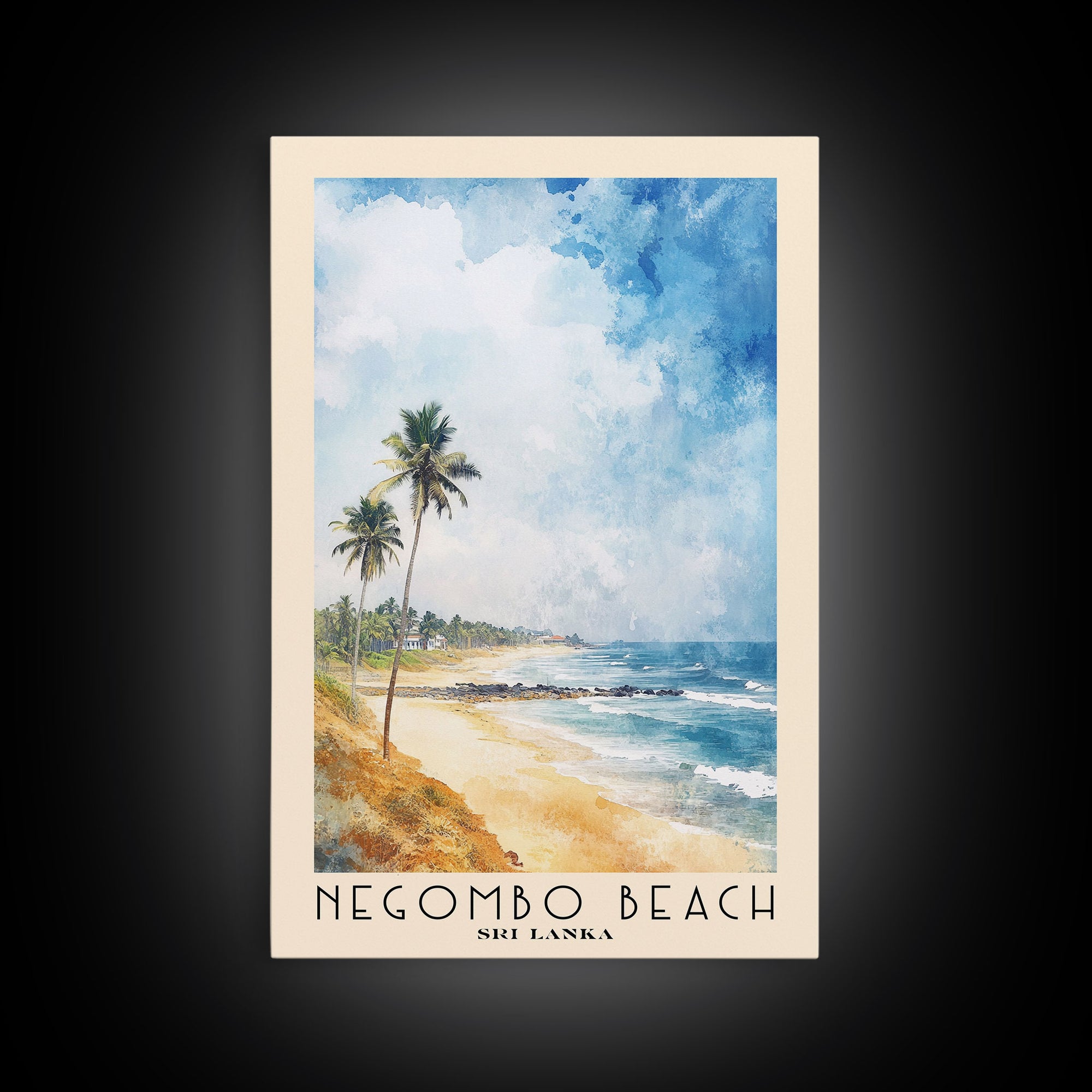 Negombo beach, Sri Lanka Watercolor Print, Vacation Gift, Sri Lanka Wall Art, Beach Painting, Beach Decor, Beach Or Lakehouse Art