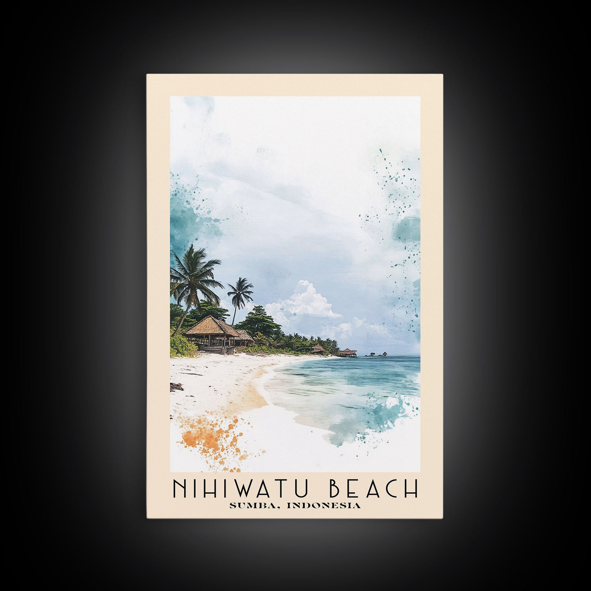 Nihiwatu Beach, Sumba, Indonesia Watercolor Print, Vacation Gift, Sumba, Indonesia Wall Art, Beach Painting, Beach Decor, Beach Or Lakehouse Art