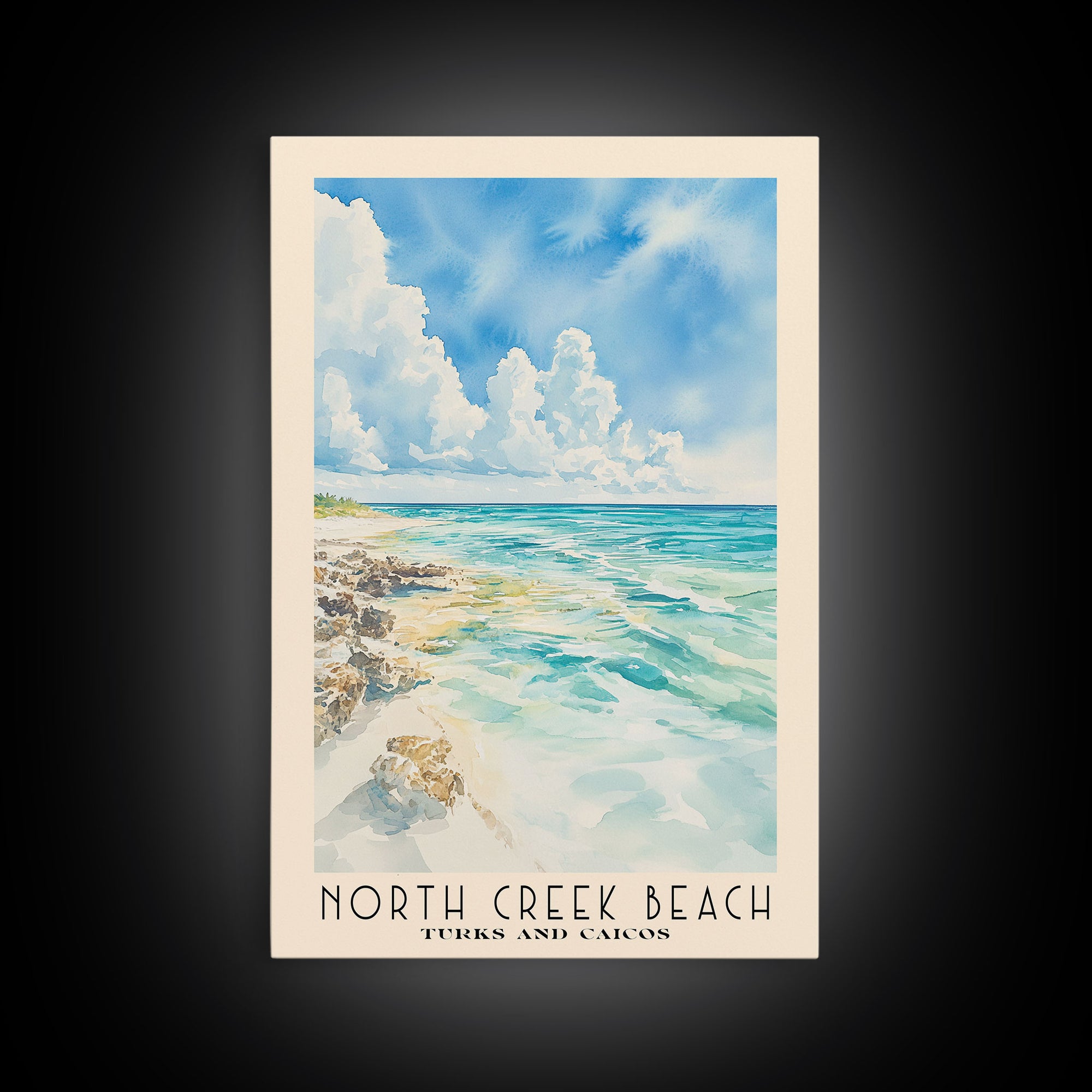 North Creek Beach, Turks and Caicos Watercolor Print, Vacation Gift, Turks and Caicos Wall Art, Beach Painting, Beach Decor, Beach Or Lakehouse Art