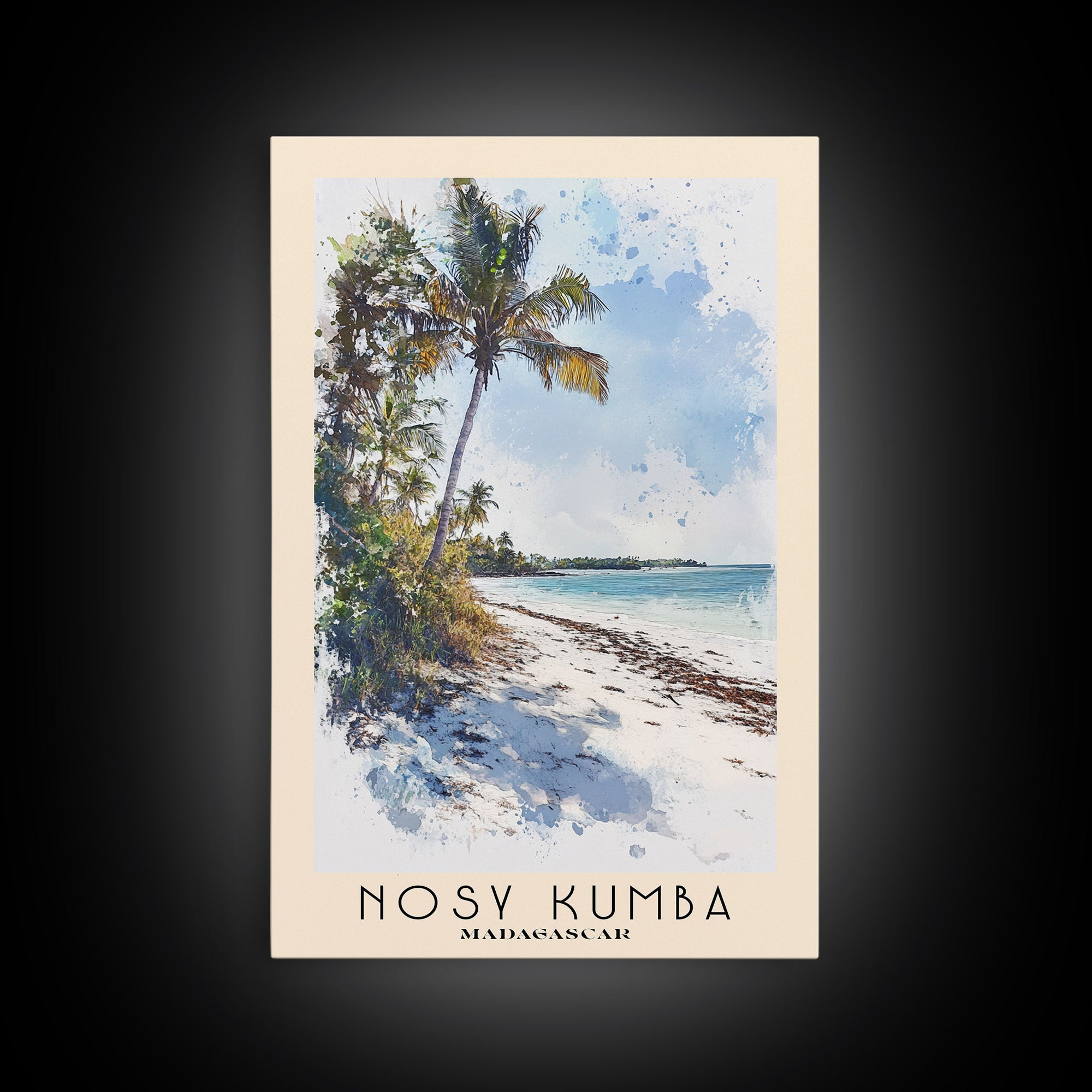 Nosy Kumba, Madagascar Watercolor Beach Print, Vacation Gift, Madagascar Wall Art, Beach Painting, Beach Decor, Beach Painting