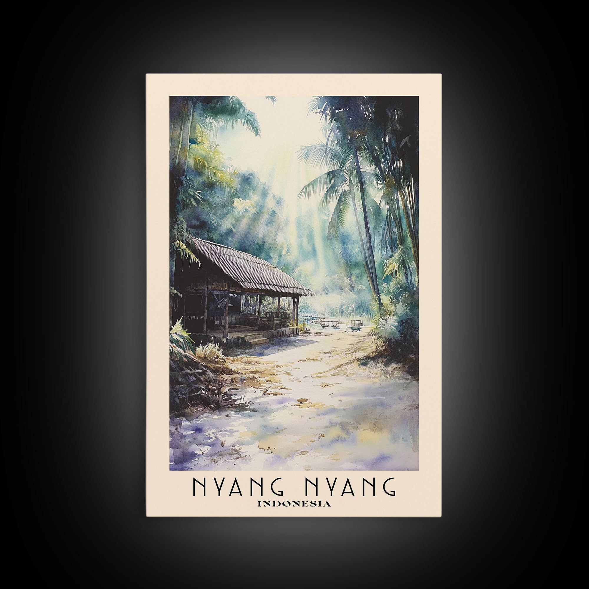 Nyang Nyang, Indonesia Watercolor Print, Vacation Gift, Indonesia Wall Art, Beach Painting, Beach Decor, Beach Or Lakehouse Art