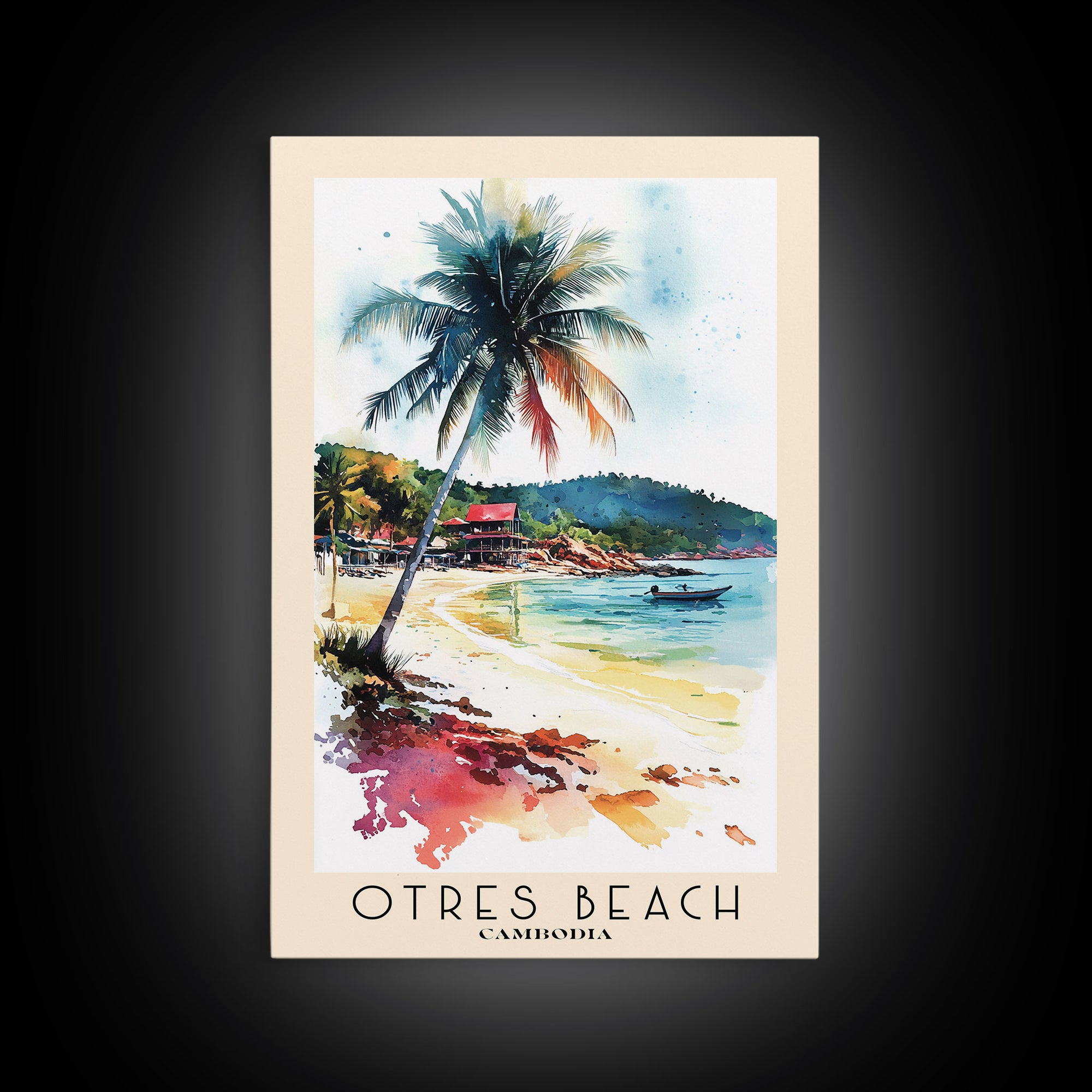 Otres Beach, Cambodia Watercolor Print, Vacation Gift, Cambodia Wall Art, Vacation Wall Art, Vacatation Memories, Beach Decor, Beach Or Lakehouse Art