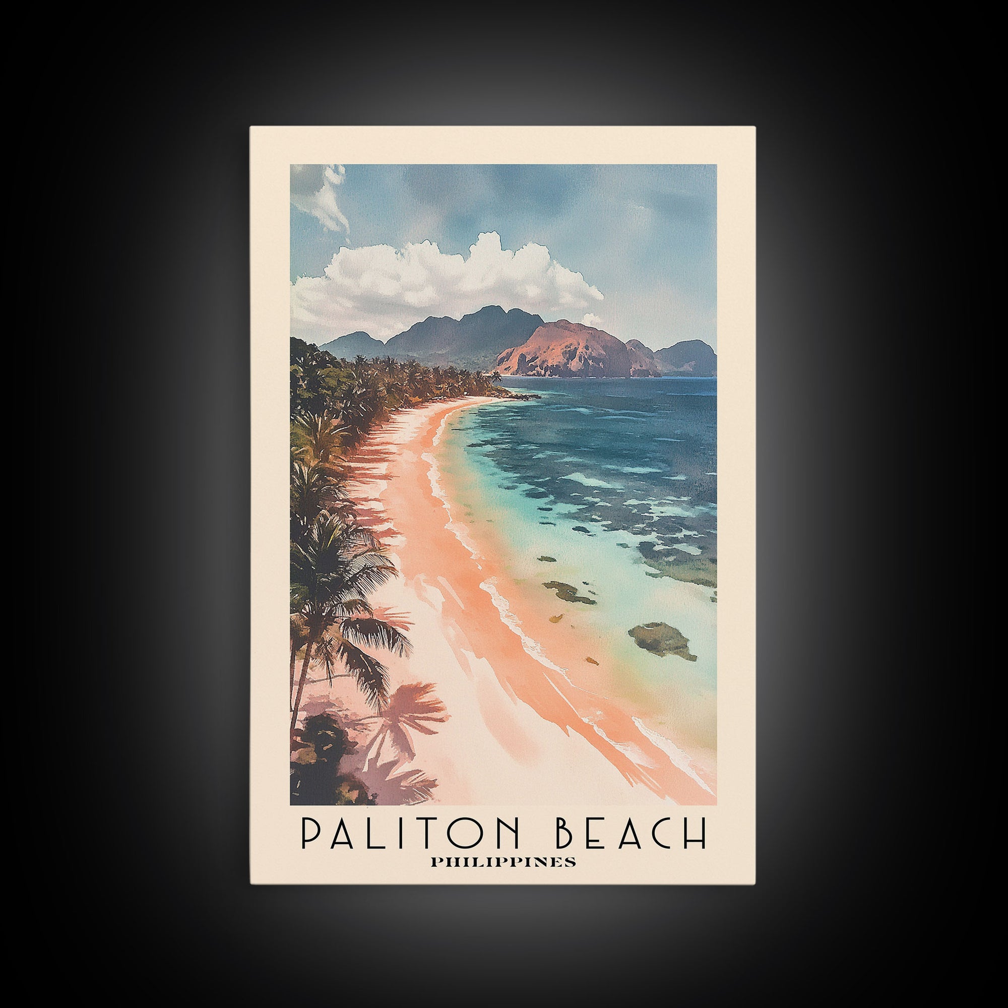 Paliton Beach, Philippines Watercolor Beach Print, Vacation Gift, Philippines Wall Art, Beach Painting, Beach Decor, Beach Painting