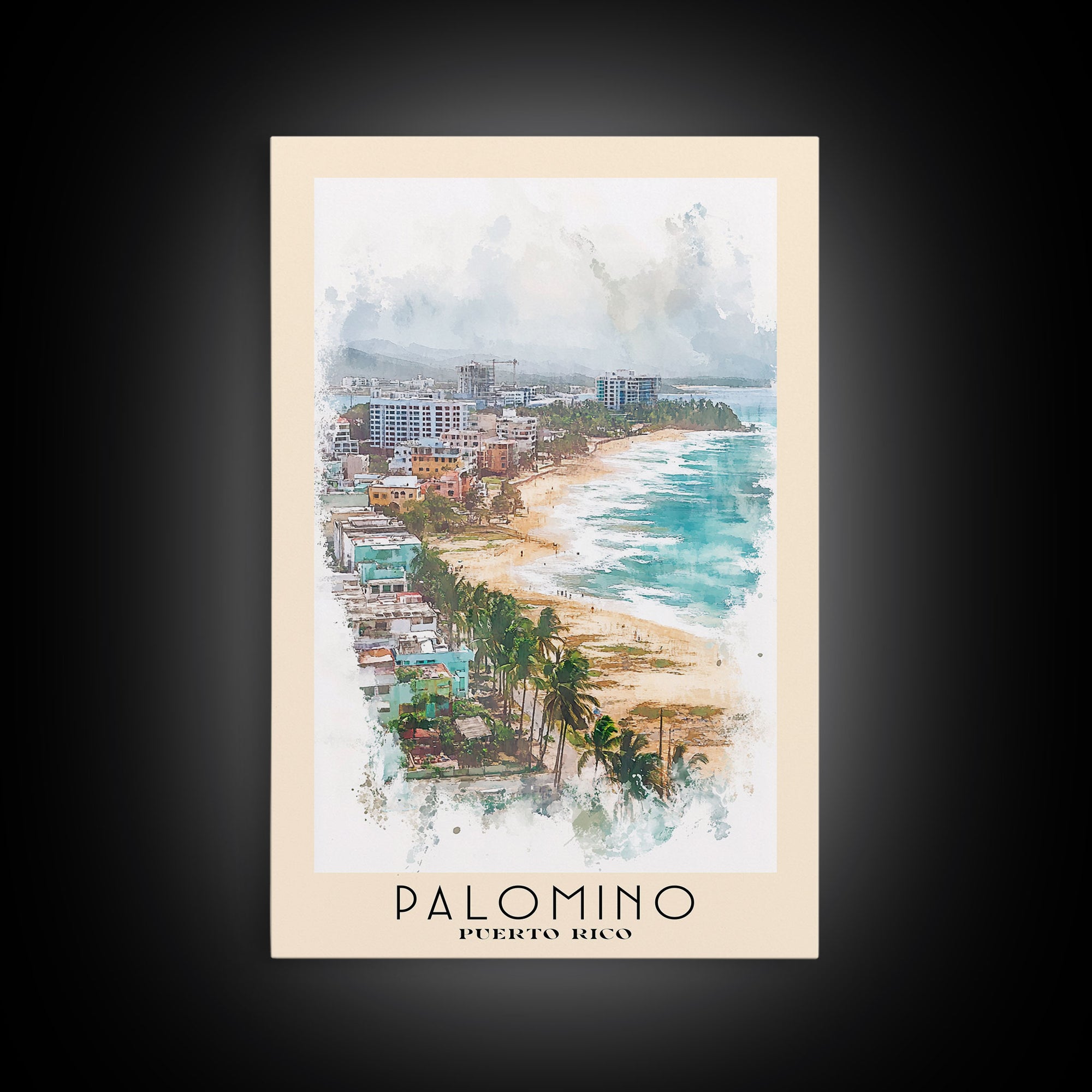 Palomino, Puerto Rico Watercolor Beach Print, Vacation Gift, Puerto Rico Wall Art, Beach Painting, Beach Decor, Beach Painting