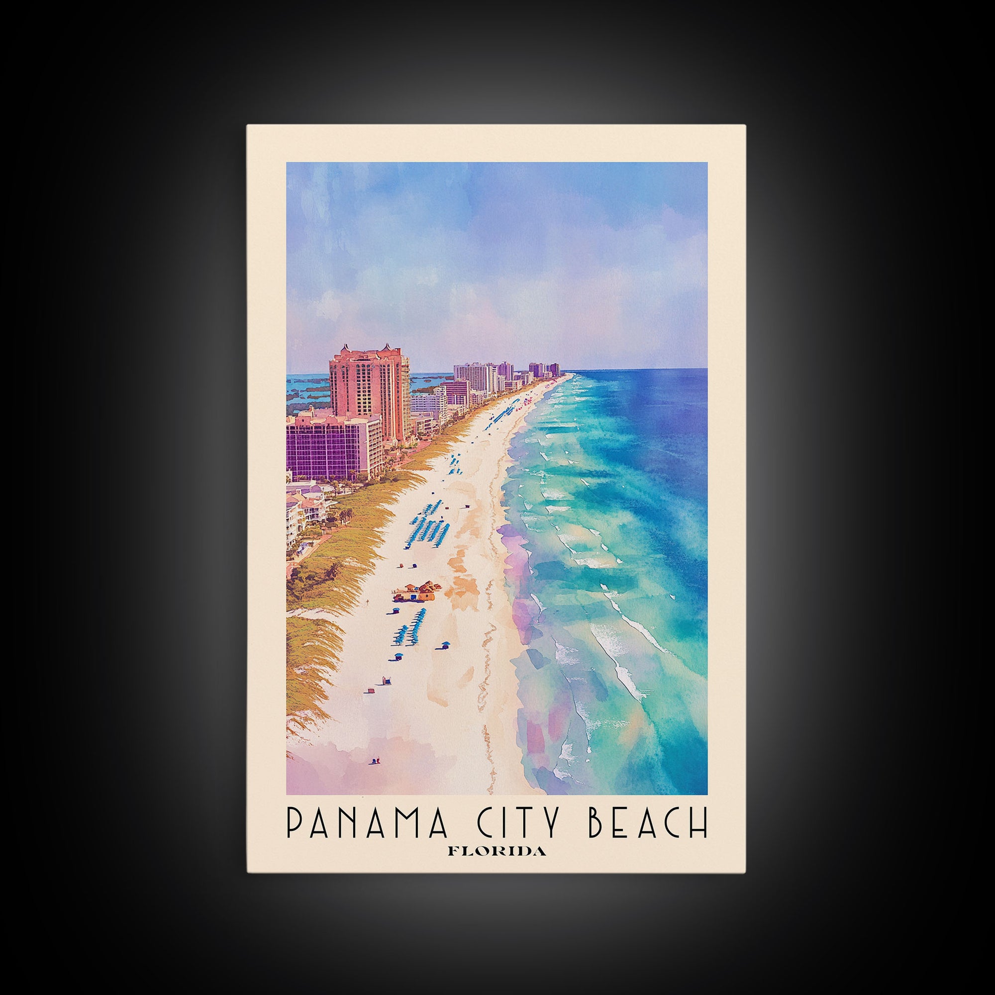 Panama City Beach, Florida Watercolor Print, Vacation Gift, Florida Wall Art, Vacation Wall Art, Vacatation Memories, Beach Decor, Beach Or Lakehouse Art