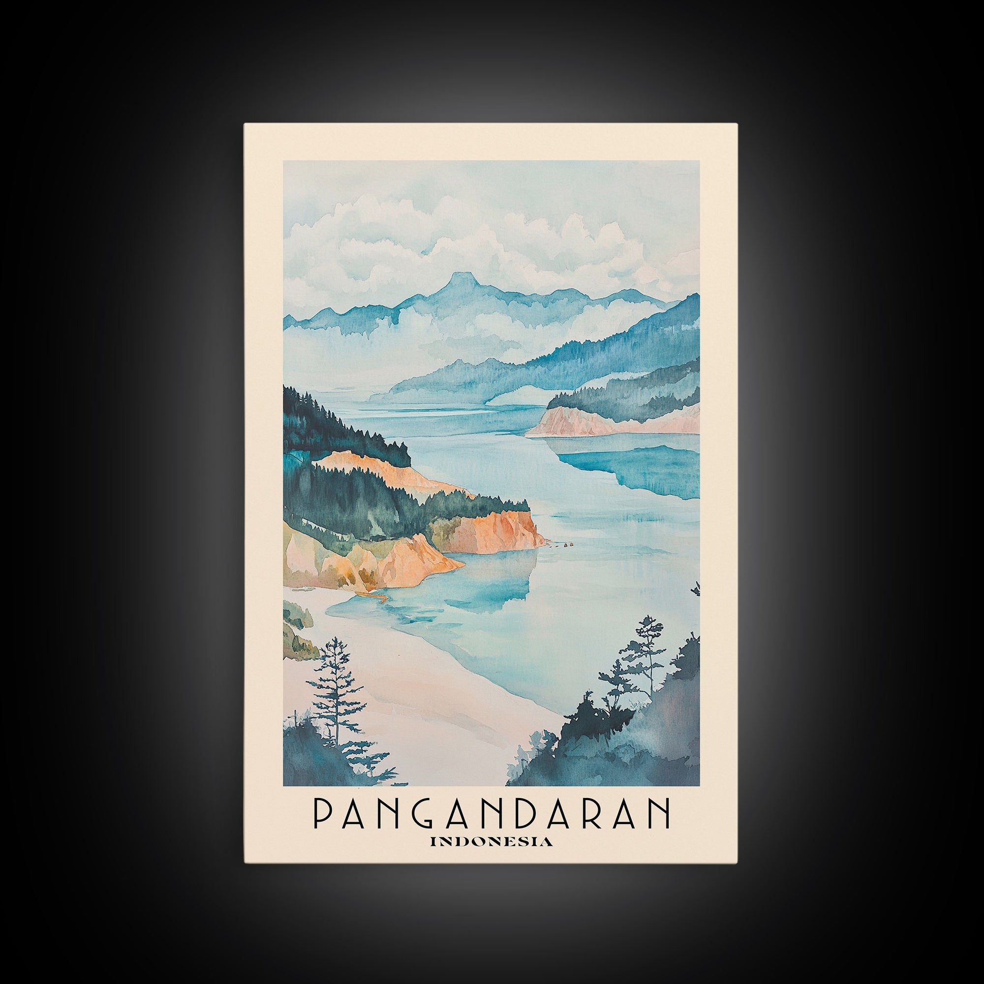 Pangandaran, Indonesia Watercolor Print, Vacation Gift, Indonesia Wall Art, Beach Painting, Beach Decor, Beach Or Lakehouse Art