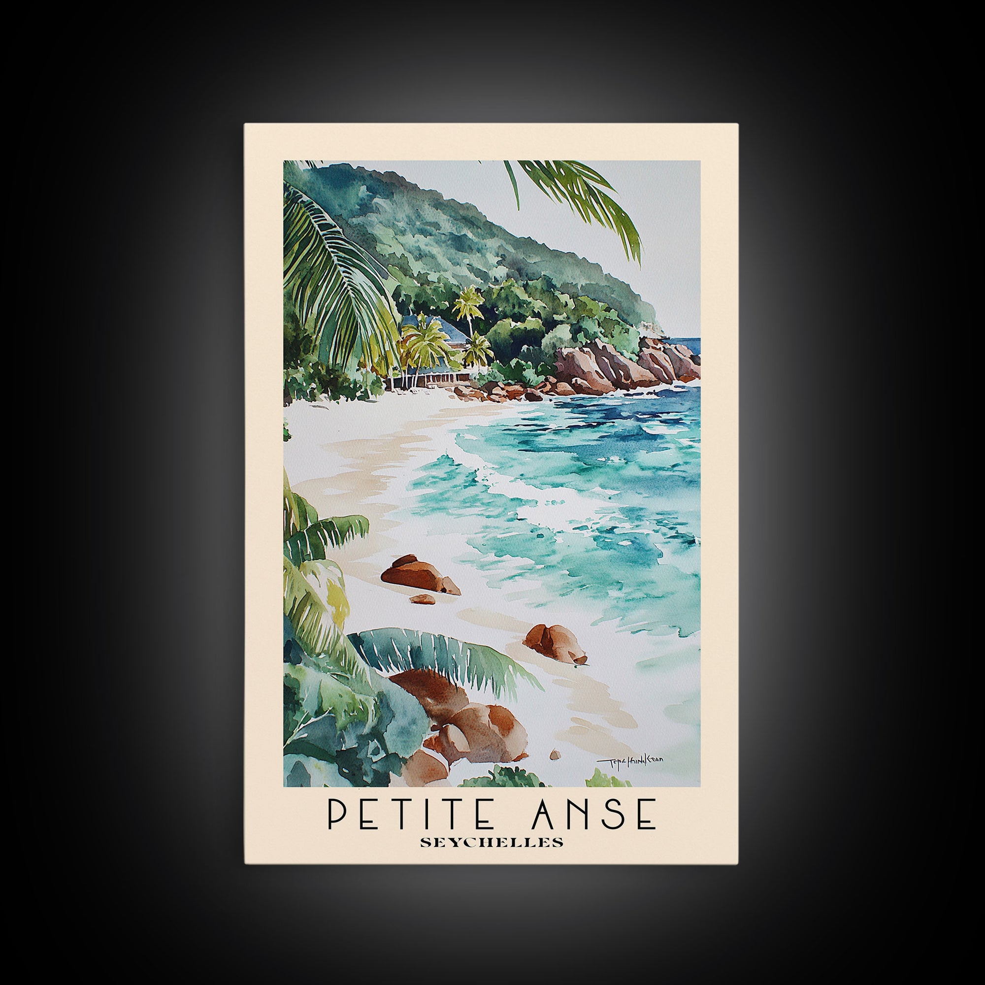 Petite Anse, Seychelles Watercolor Print, Vacation Gift, Seychelles Wall Art, Vacation Wall Art, Vacatation Memories, Beach Decor, Beach Or Lakehouse Art