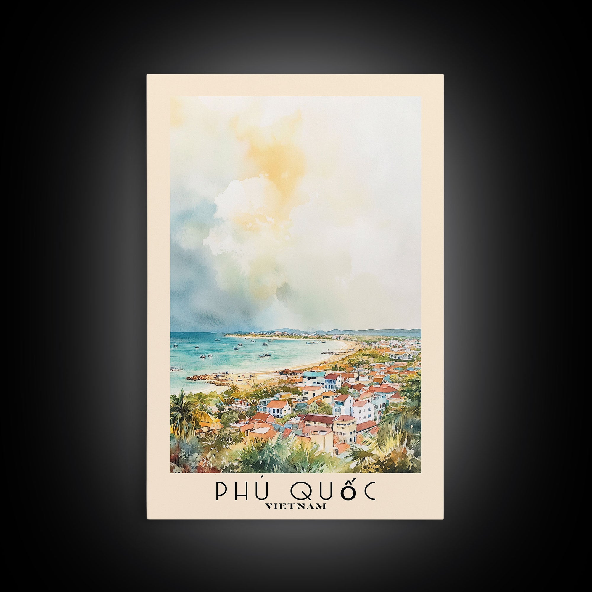 Phú Quốc, Vietnam Watercolor Print, Vacation Gift, Vietnam Wall Art, Vacation Wall Art, Vacatation Memories, Beach Decor, Beach Or Lakehouse Art