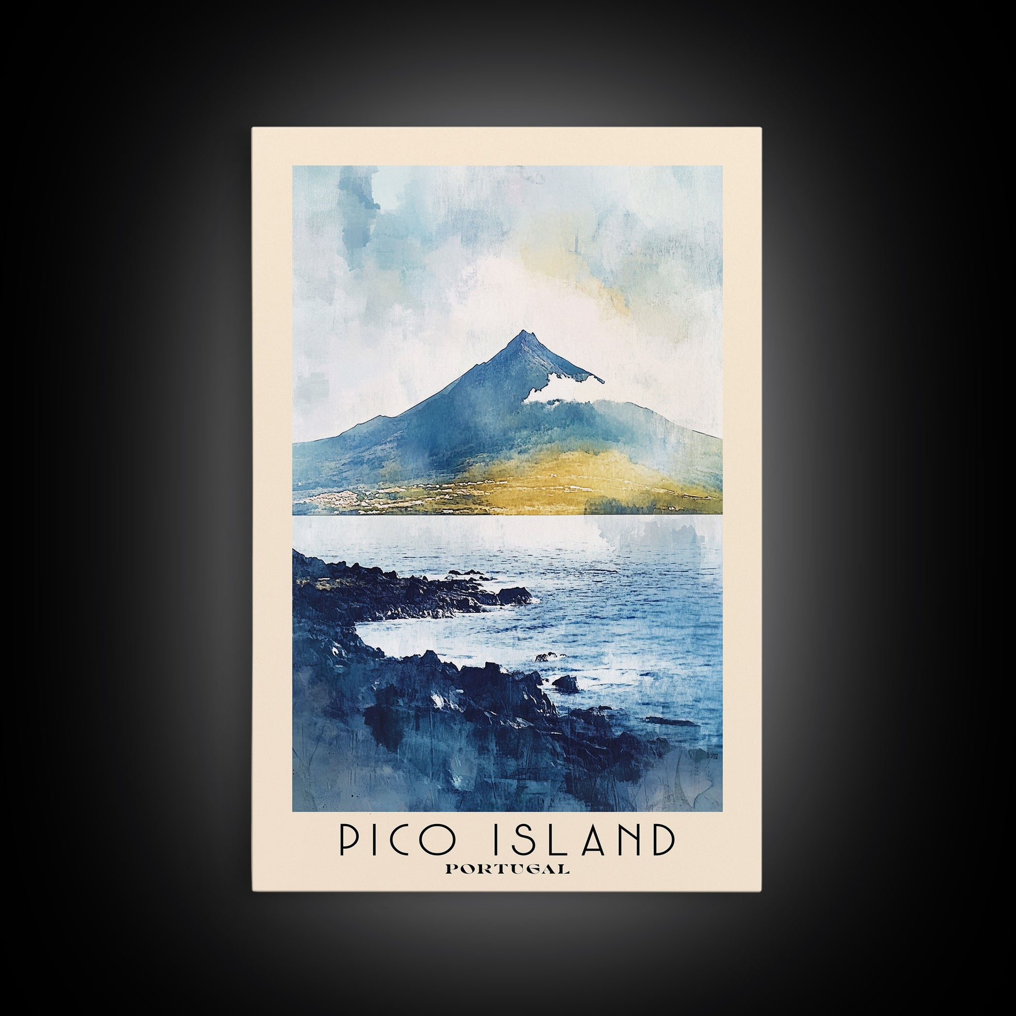 Pico Island, Portugal Watercolor Print, Vacation Gift, Portugal Wall Art, Beach Painting, Beach Decor, Beach Or Lakehouse Art