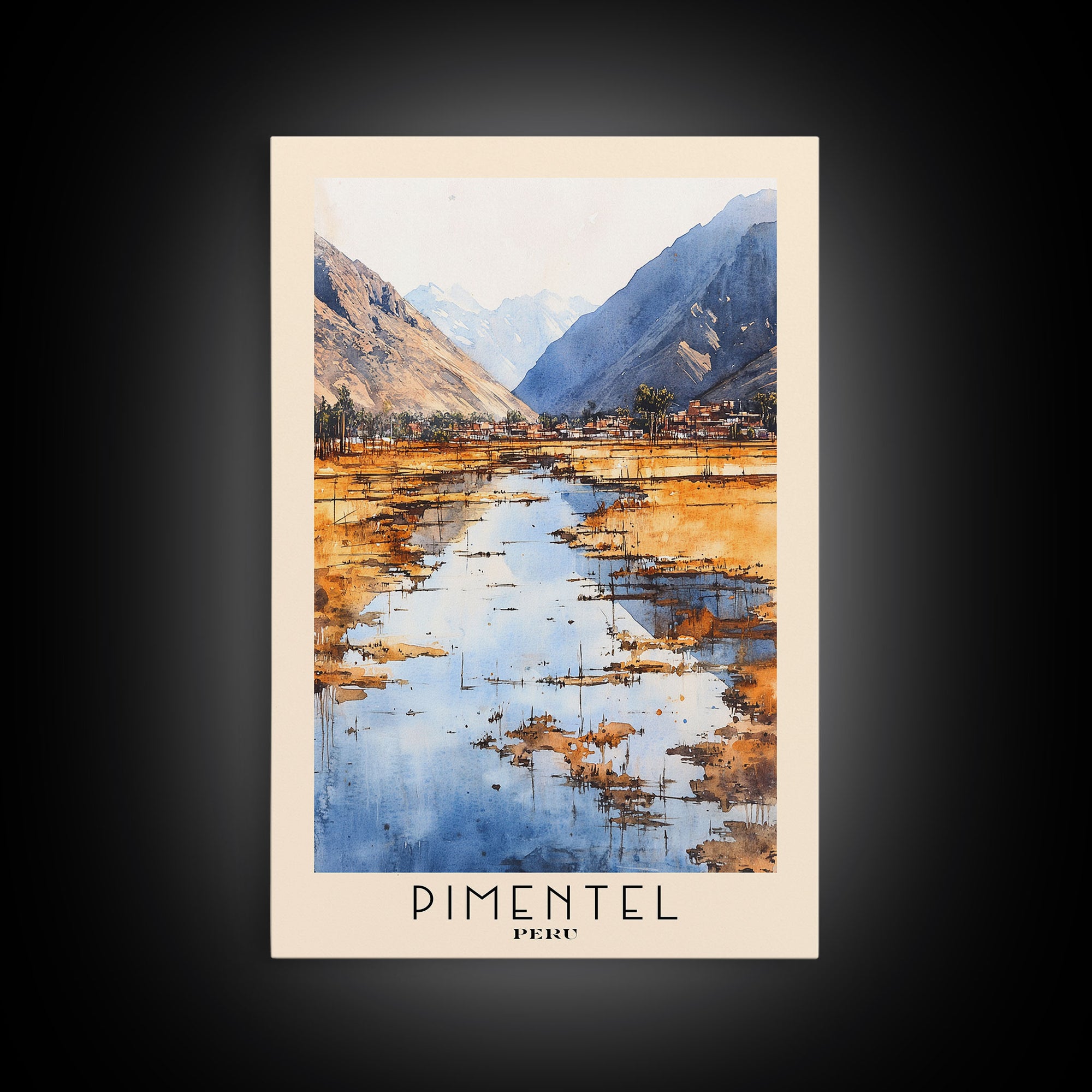 Pimentel, Peru Watercolor Print, Vacation Gift, Peru Wall Art, Vacation Wall Art, Vacatation Memories, Beach Decor, Beach Or Lakehouse Art