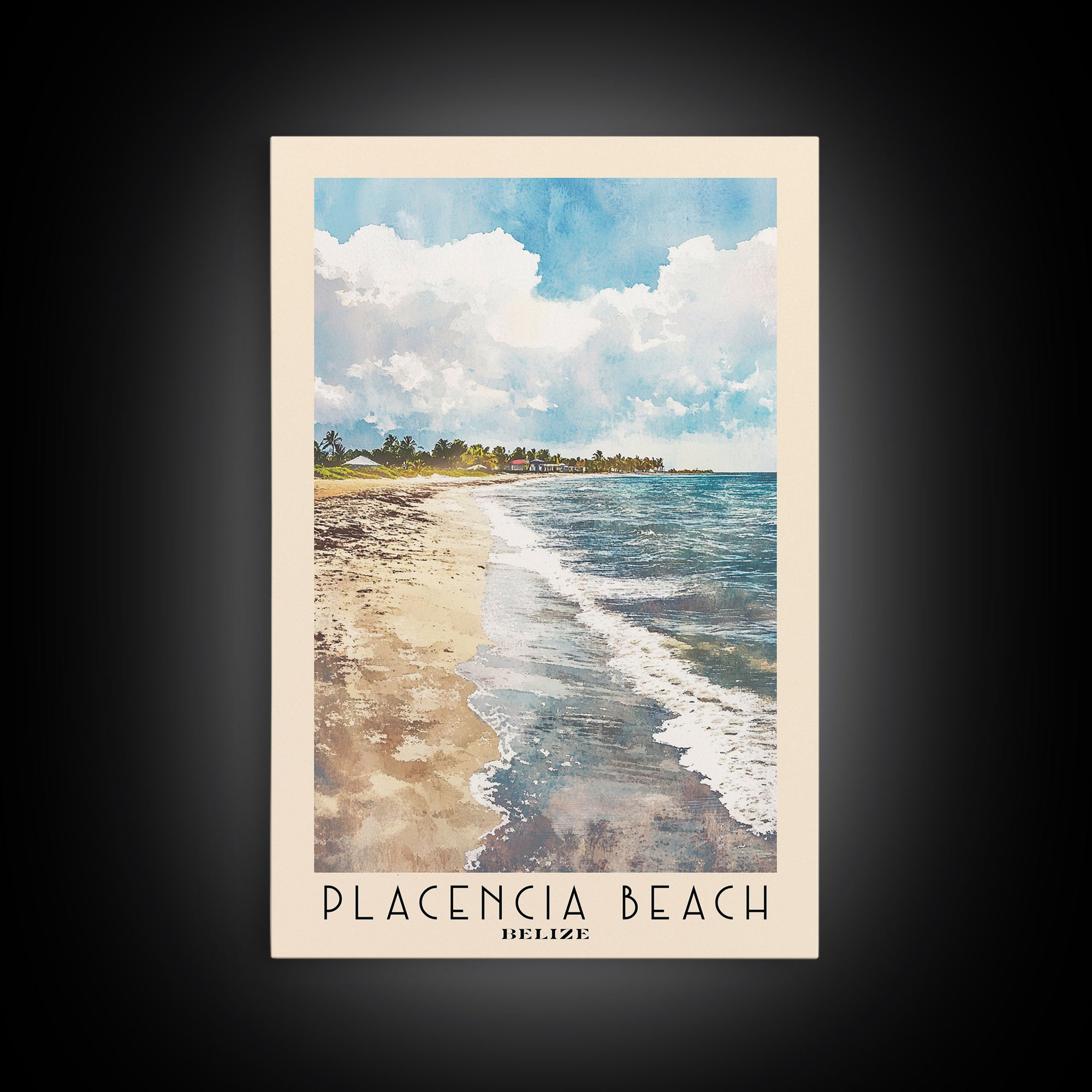 Placencia Beach, Belize Watercolor Print, Vacation Gift, Belize Wall Art, Vacation Wall Art, Vacatation Memories, Beach Decor, Beach Or Lakehouse Art