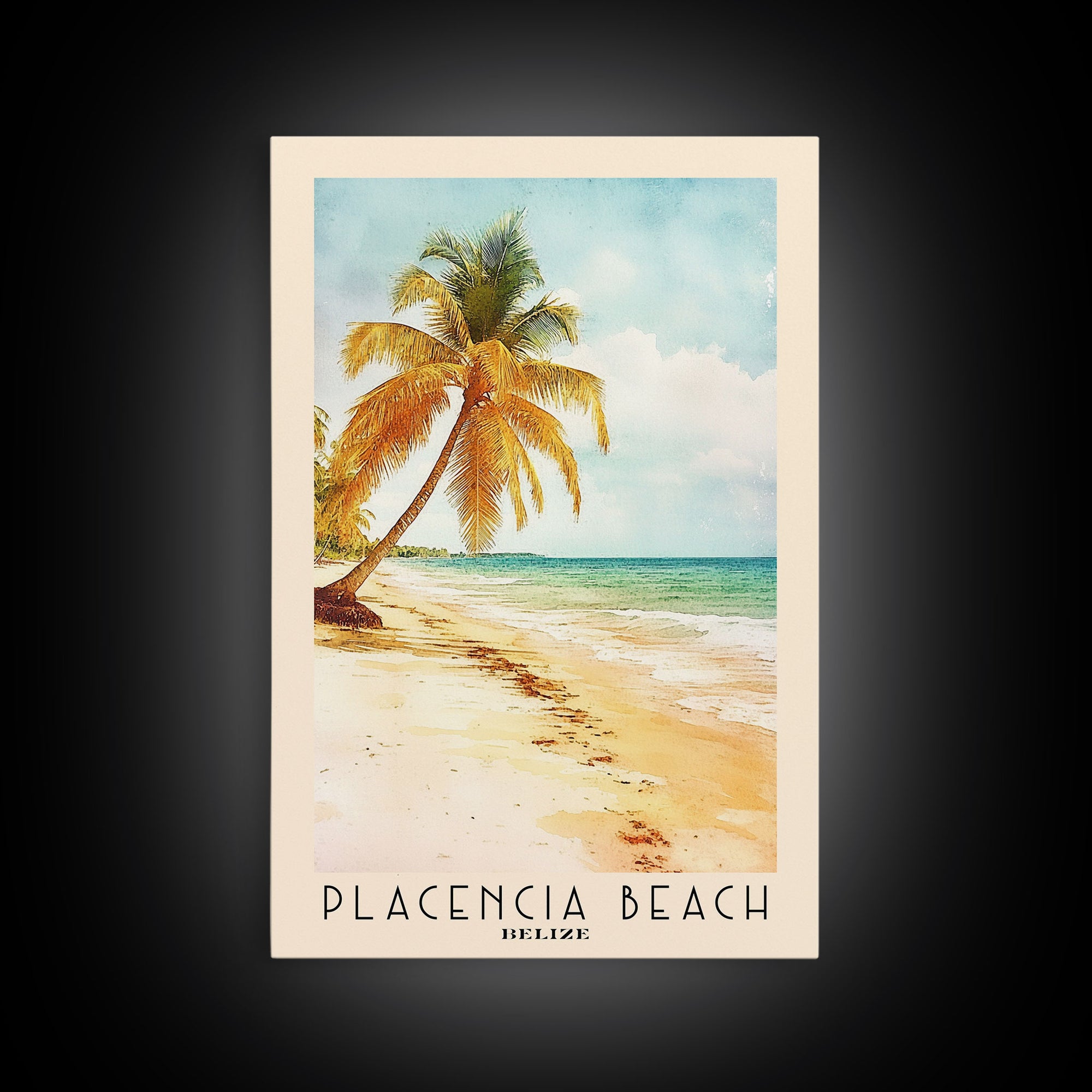 Placencia Beach, Belize Watercolor Print, Vacation Gift, Belize Wall Art, Beach Painting, Beach Decor, Beach Or Lakehouse Art