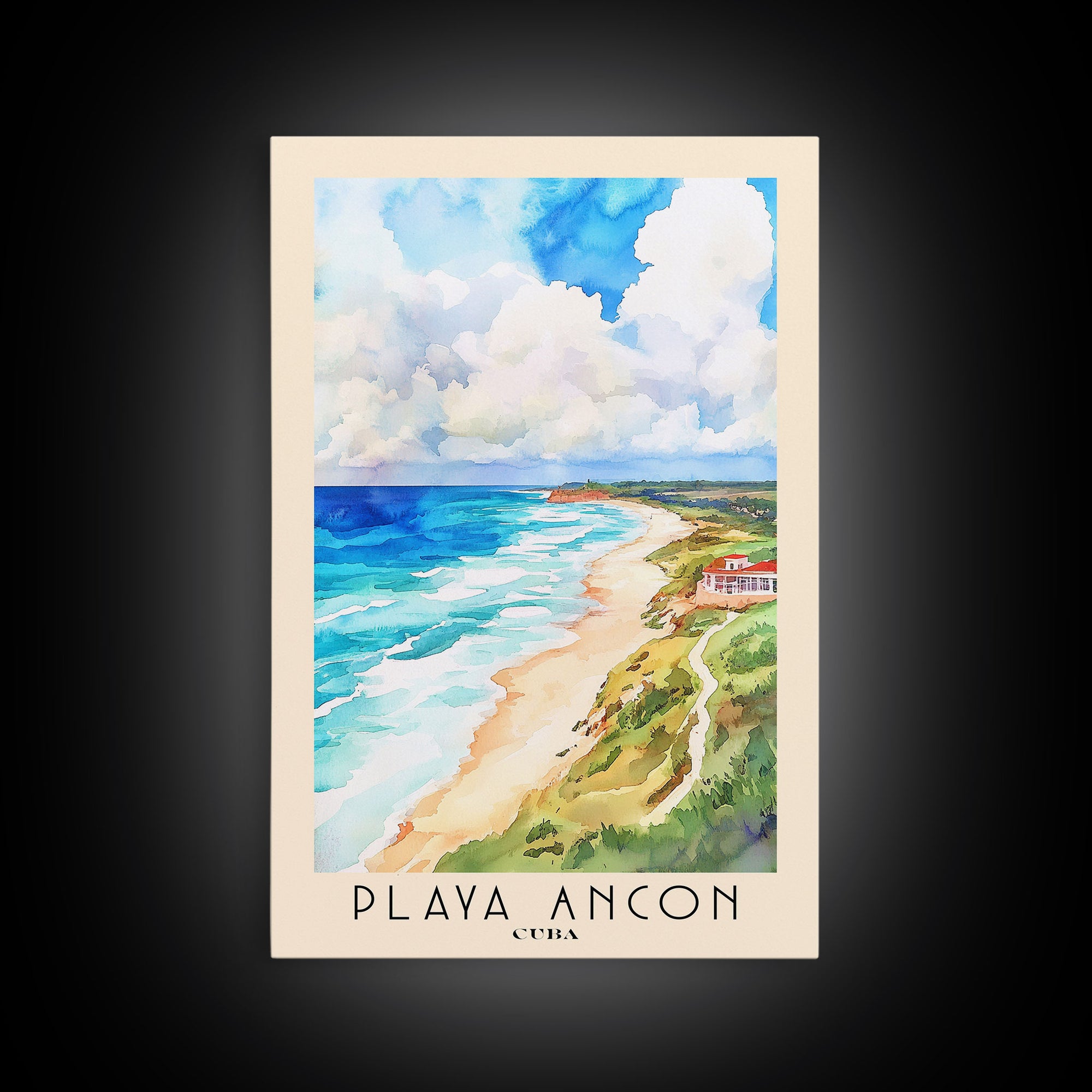 Playa Ancon, Cuba Watercolor Print, Vacation Gift, Cuba Wall Art, Beach Painting, Beach Decor, Beach Or Lakehouse Art