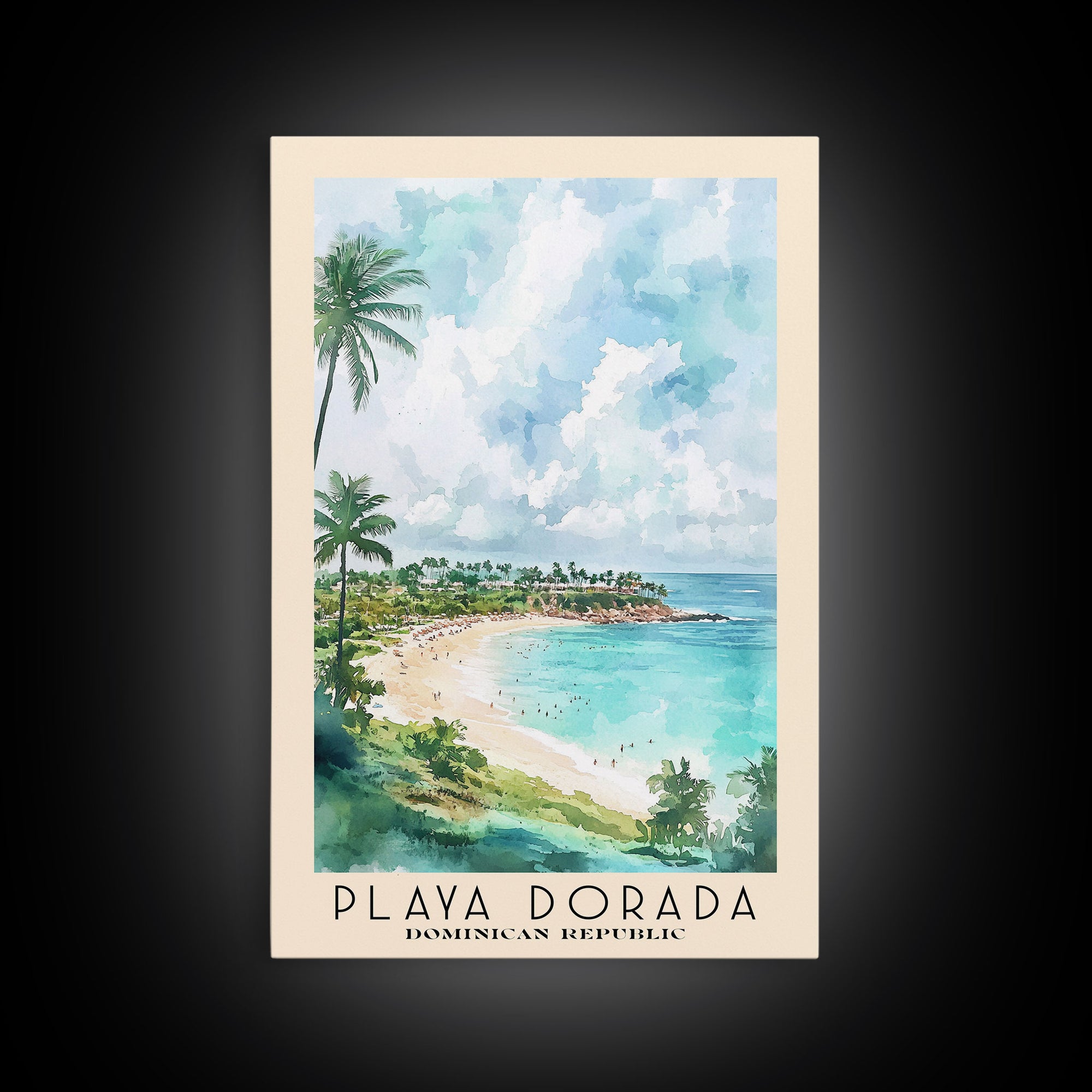 Playa Dorada, Dominican Republic Watercolor Print, Vacation Gift, Dominican Republic Wall Art, Beach Painting, Beach Decor, Beach Or Lakehouse Art