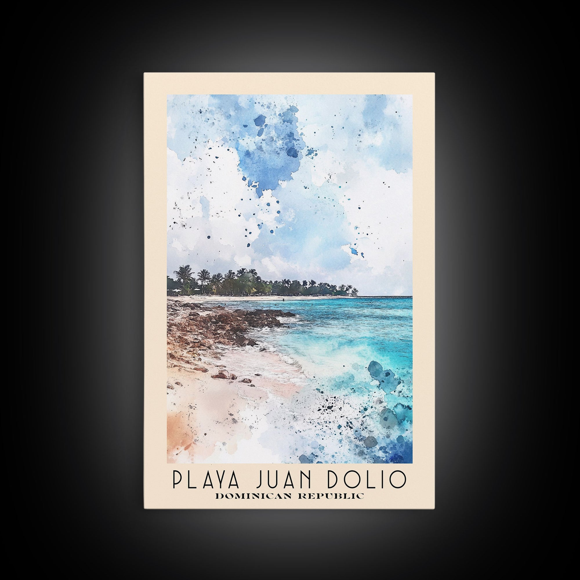 Playa Juan Dolio, Dominican Republic Watercolor Print, Vacation Gift, Dominican Republic Wall Art, Vacation Wall Art, Vacatation Memories, Beach Decor, Beach Or Lakehouse Art