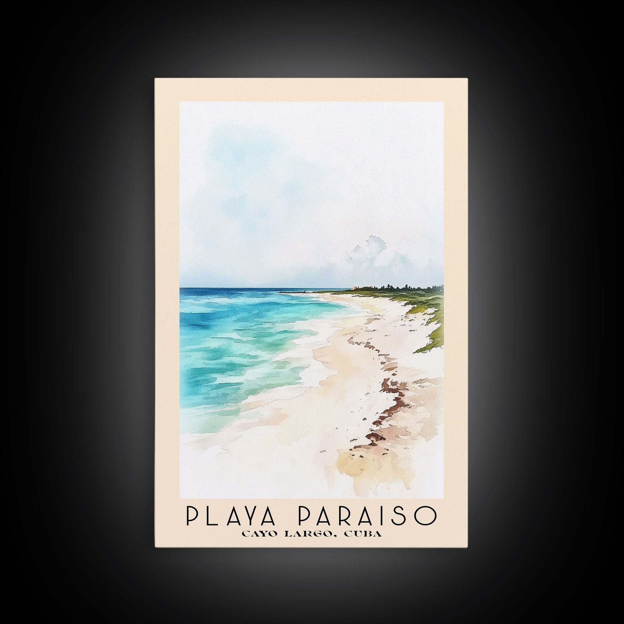 Playa Paraiso, Cayo Largo, Cuba Watercolor Print, Vacation Gift, Cayo Largo, Cuba Wall Art, Beach Painting, Beach Decor, Beach Or Lakehouse Art