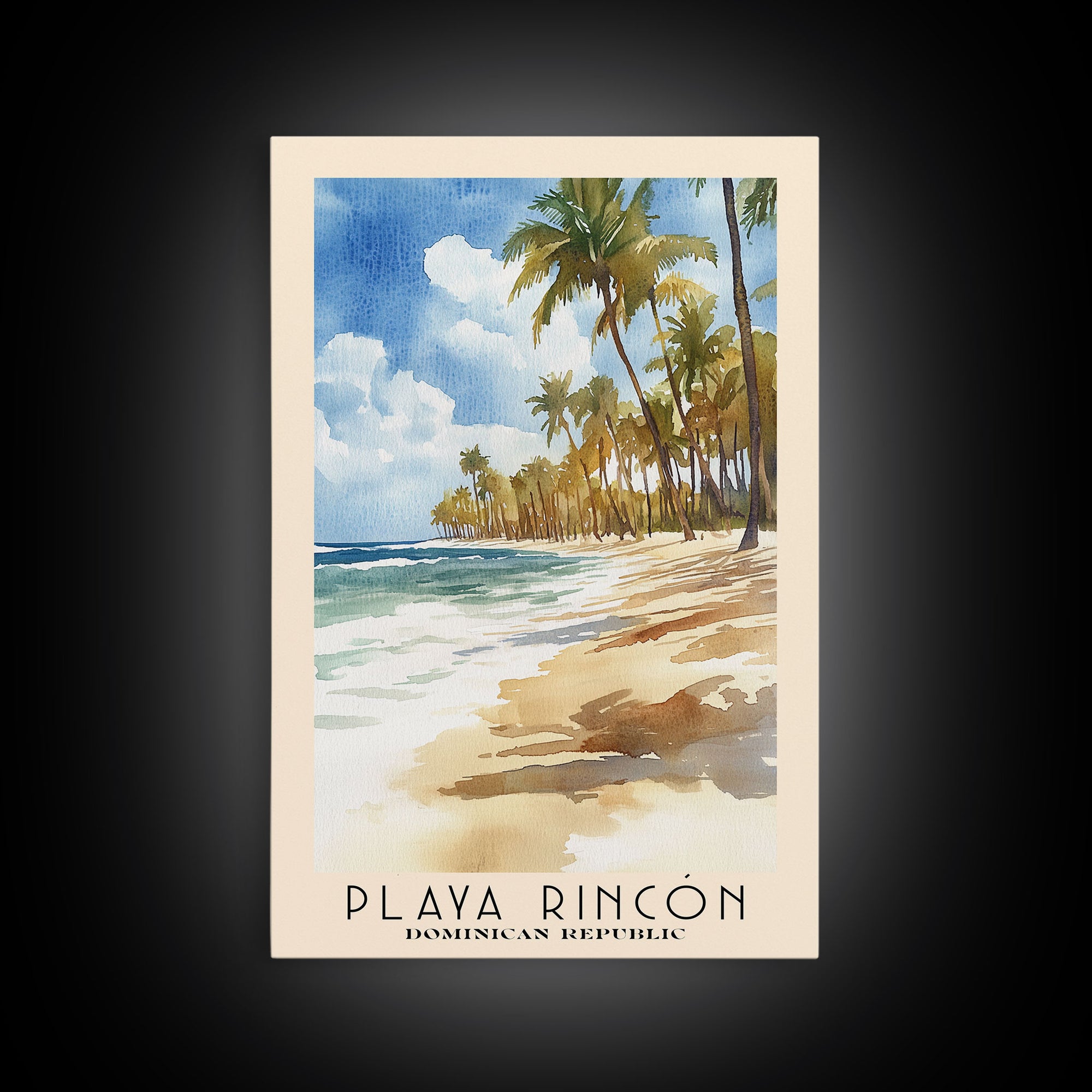 Playa Rincón, Dominican Republic Watercolor Print, Vacation Gift, Dominican Republic Wall Art, Vacation Wall Art, Vacatation Memories, Beach Decor, Beach Or Lakehouse Art