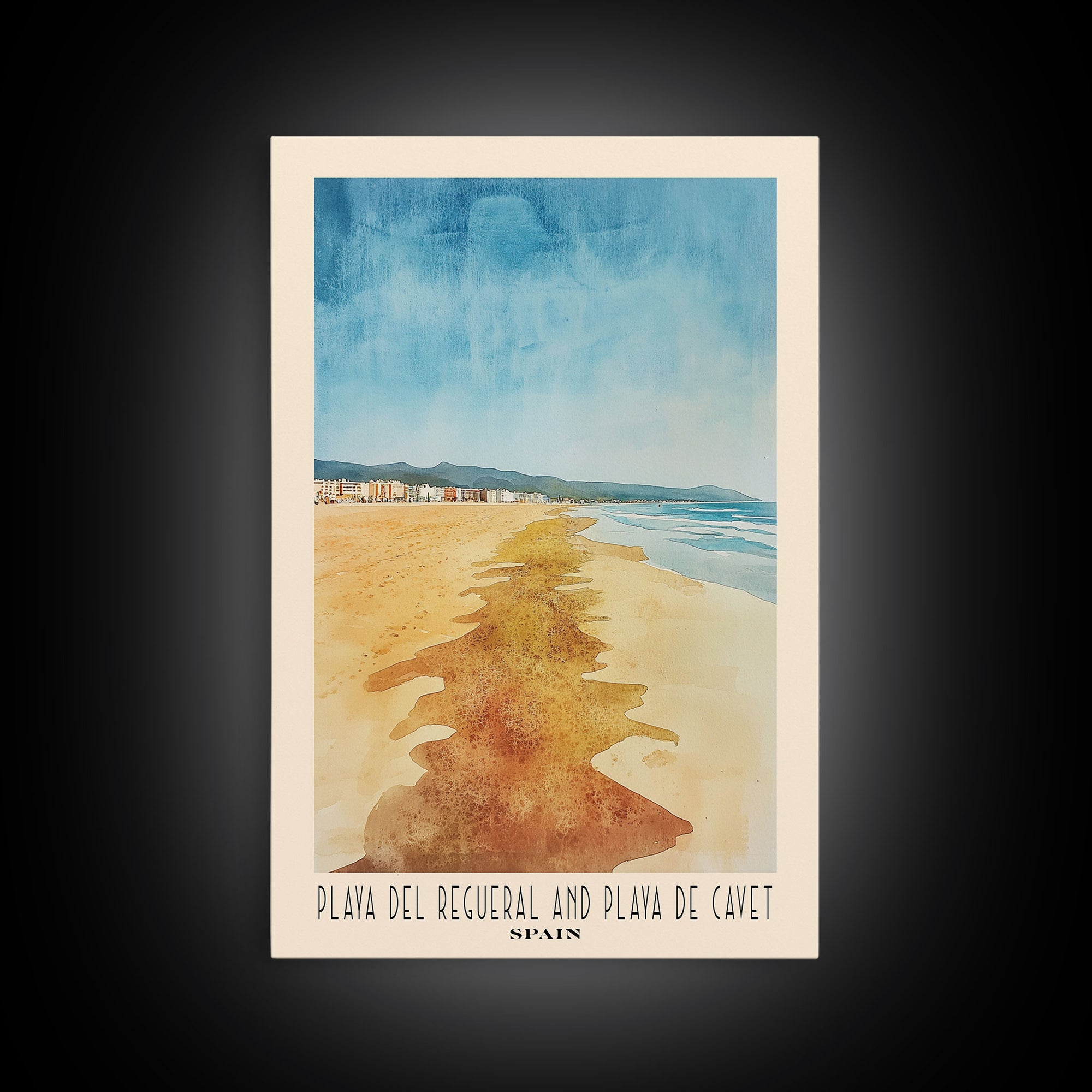 Playa del Regueral and Playa de Cavet, Spain Watercolor Print, Vacation Gift, Spain Wall Art, Vacation Wall Art, Vacatation Memories, Beach Decor, Beach Or Lakehouse Art