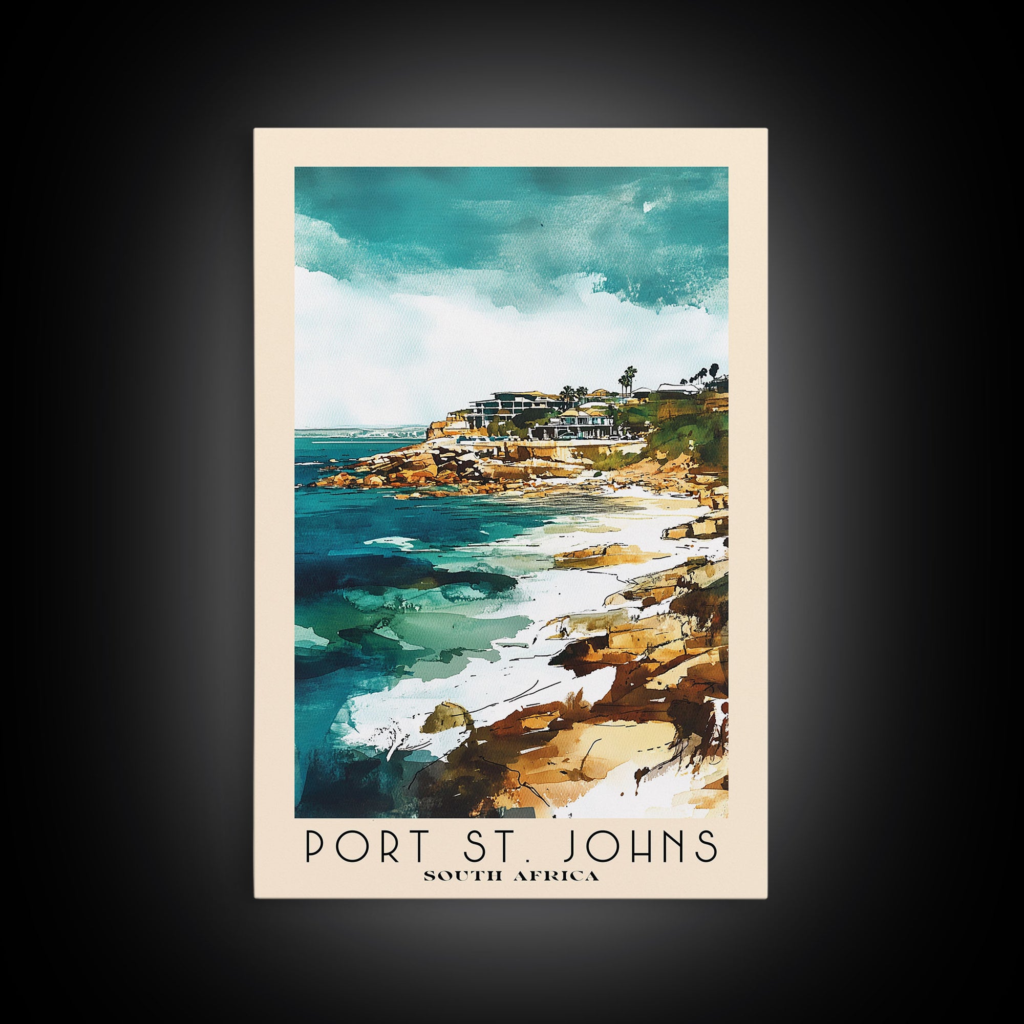 Port St. Johns, South Africa Watercolor Print, Vacation Gift, South Africa Wall Art, Beach Painting, Beach Decor, Beach Or Lakehouse Art