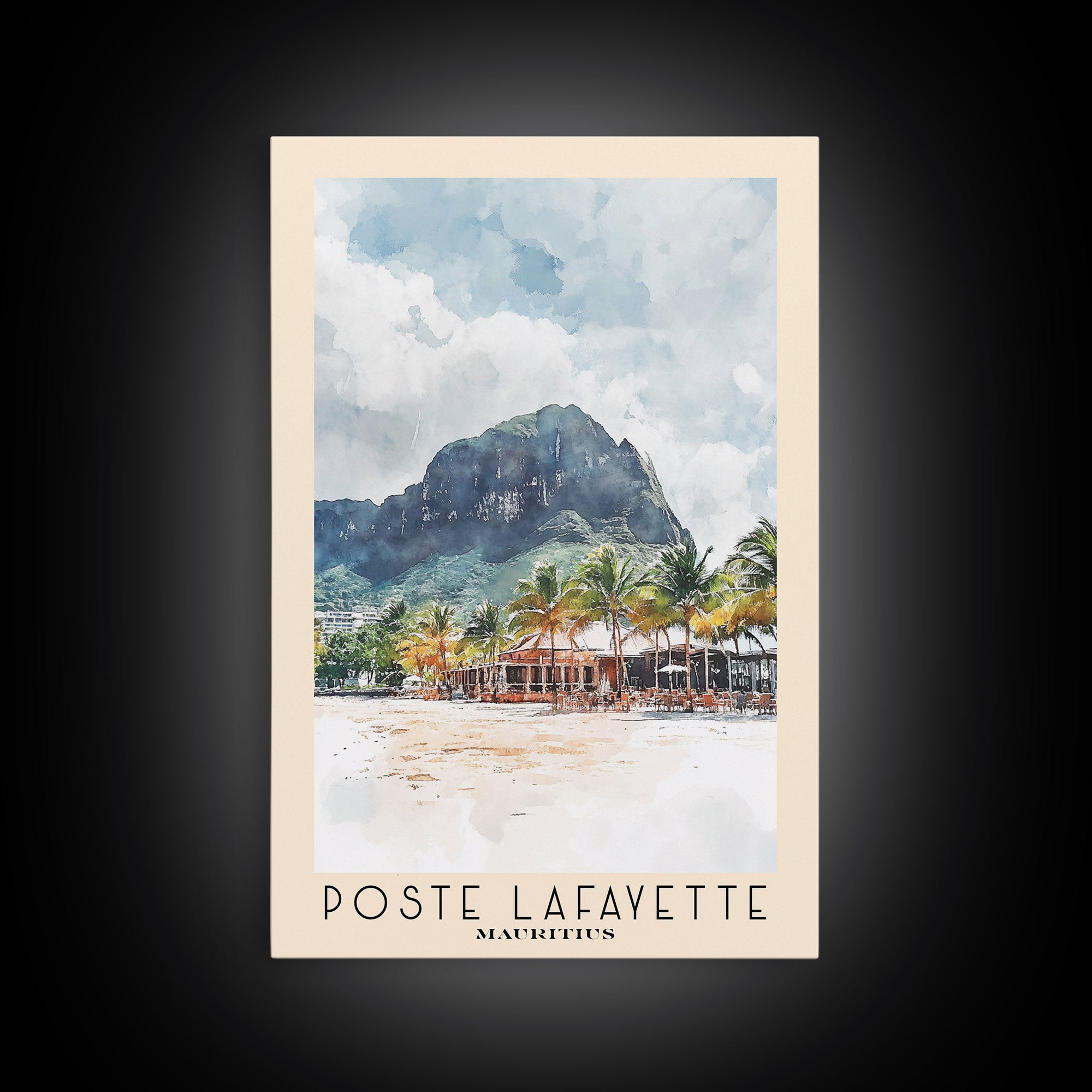 Poste Lafayette, Mauritius Watercolor Print, Vacation Gift, Mauritius Wall Art, Vacation Wall Art, Vacatation Memories, Beach Decor, Beach Or Lakehouse Art