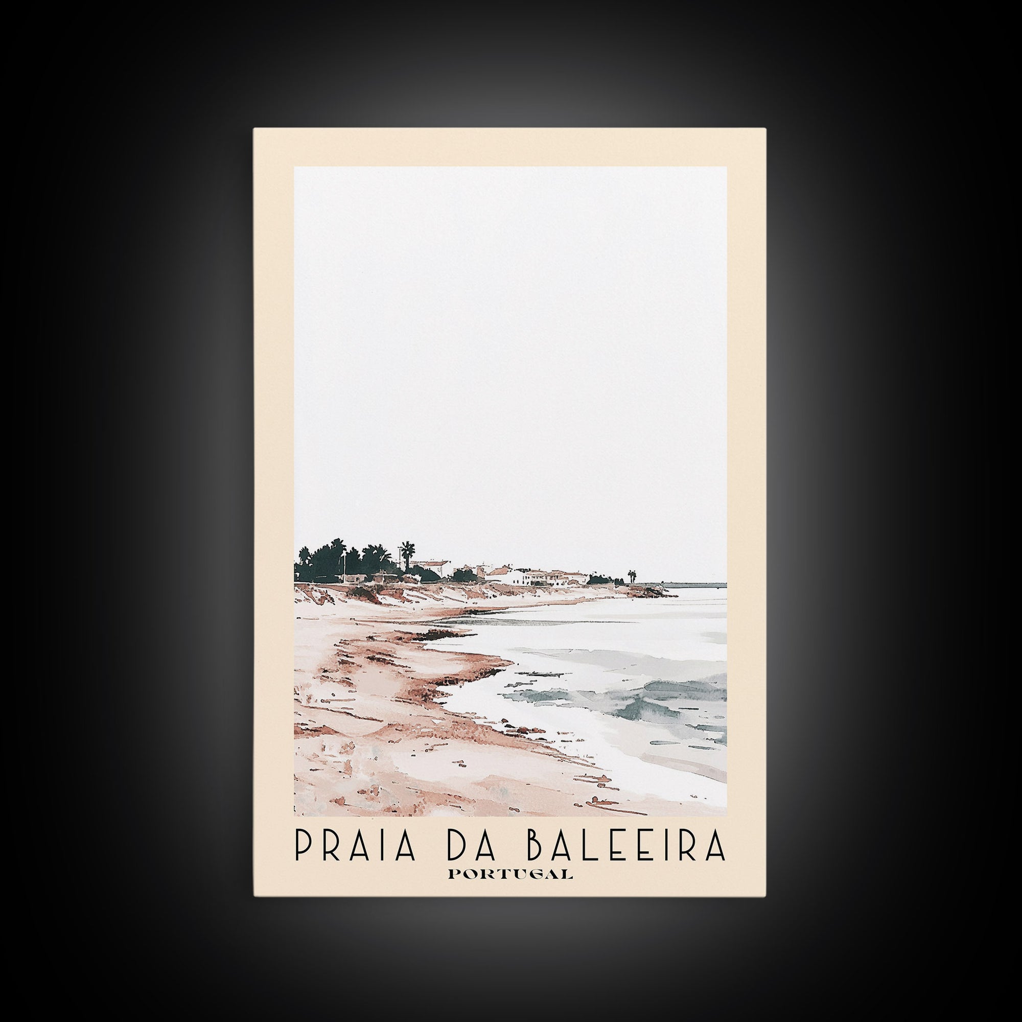 Praia da Baleeira, Portugal Watercolor Print, Vacation Gift, Portugal Wall Art, Beach Painting, Beach Decor, Beach Or Lakehouse Art