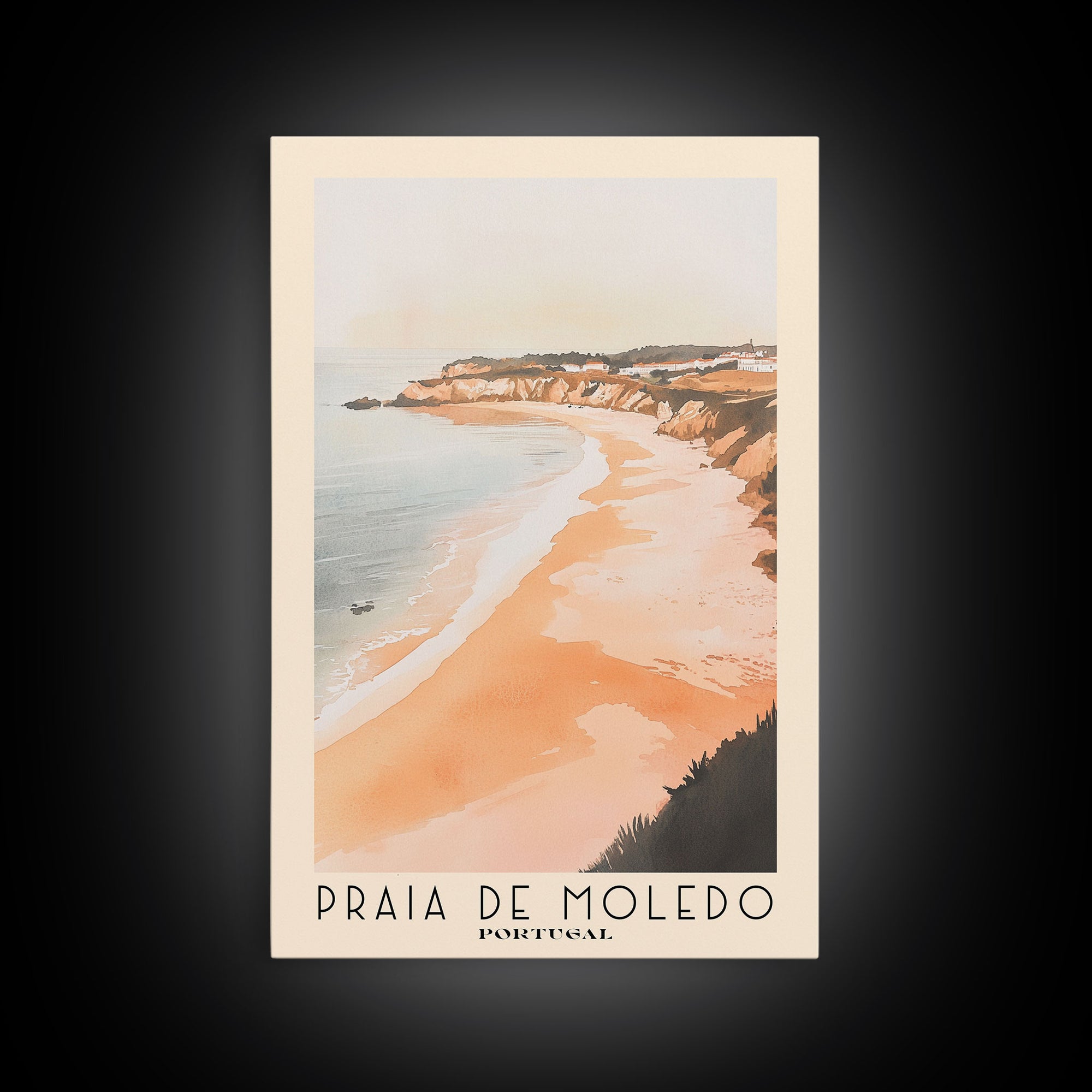 Praia de Moledo, Portugal Watercolor Beach Print, Vacation Gift, Portugal Wall Art, Beach Painting, Beach Decor, Beach Painting